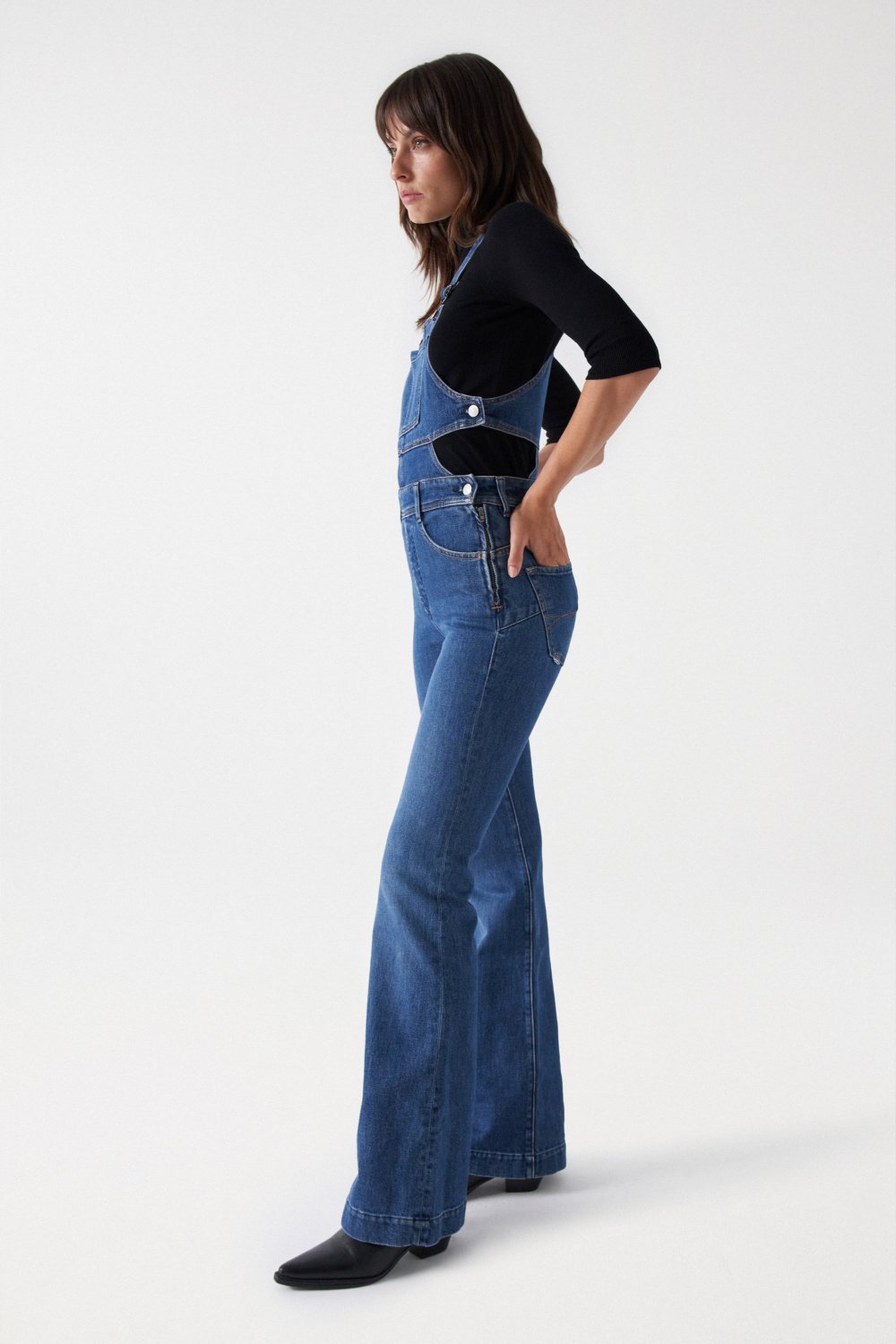 Overall Glamour Flare in lavaggio medio Overall Salsa Jeans   