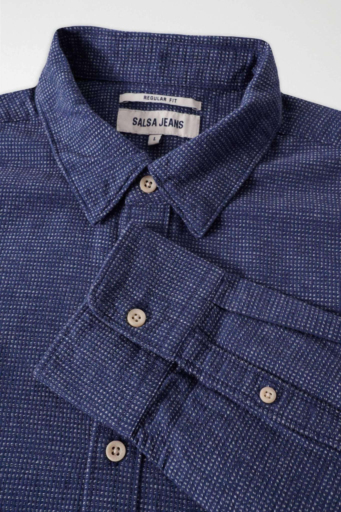 Camicia blu a quadri in Camicie blu scuro Salsa Jeans   