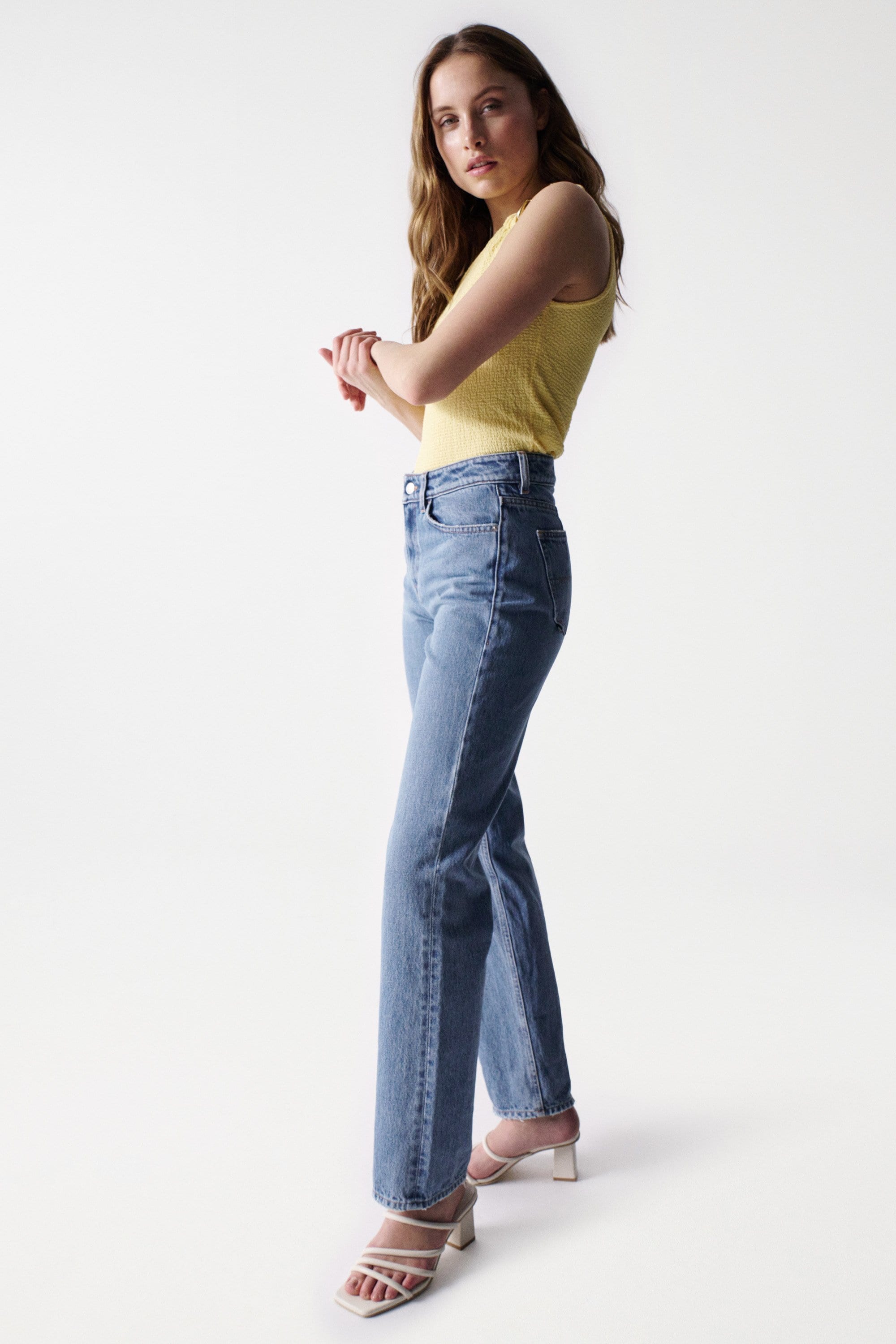 Top dettagliato in Top giallo chiaro Salsa Jeans   