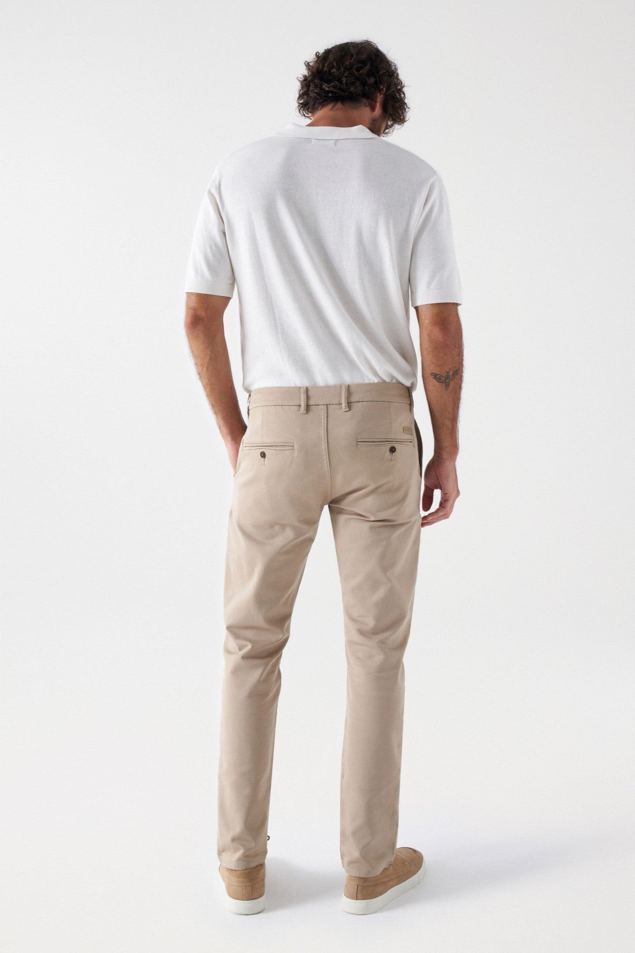 Pantaloni Chino Joggers S-Activ di colore beige medio Salsa Jeans