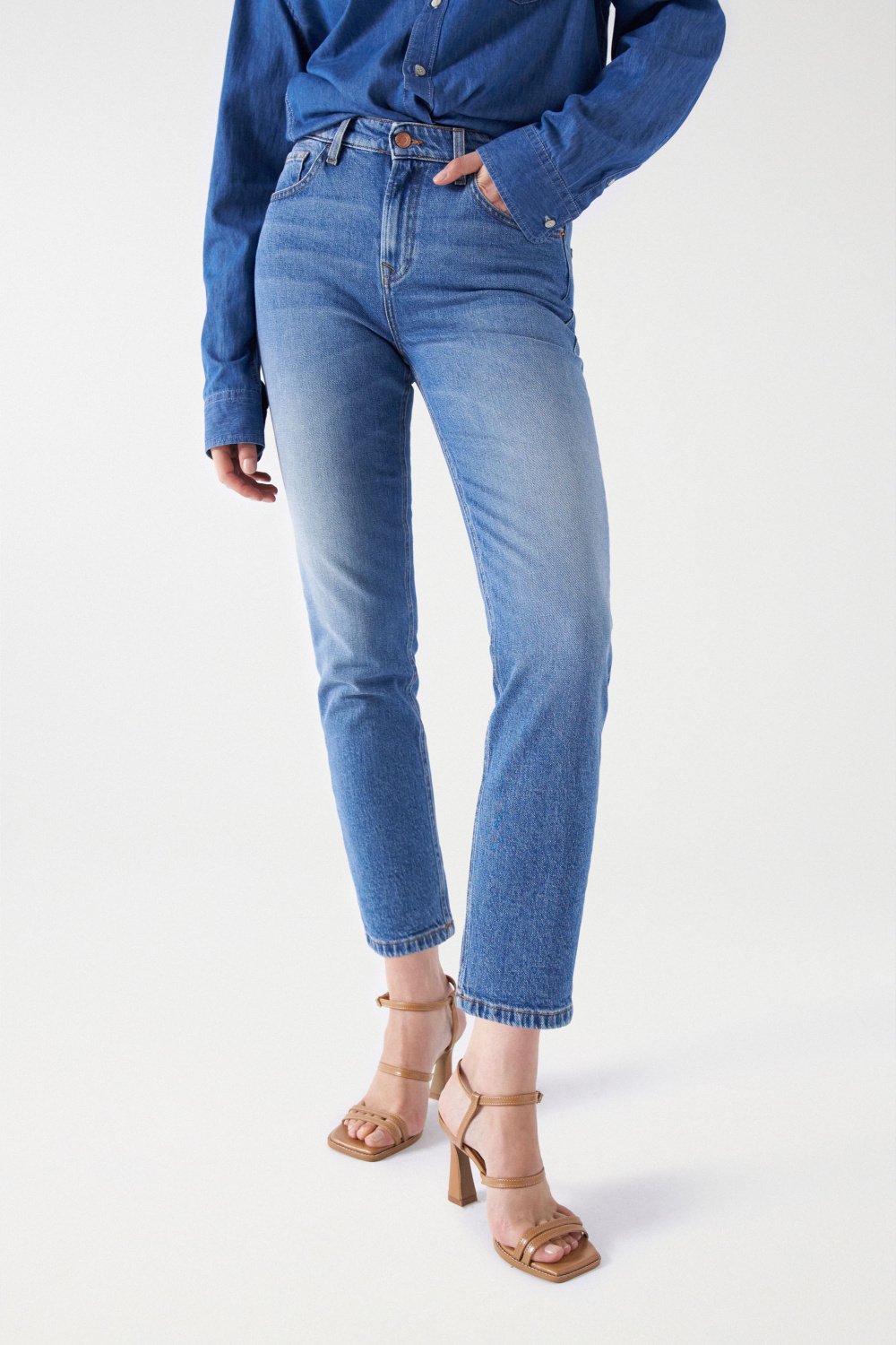 Jeans True Cropped Slim con lavaggio medio Salsa Jeans   