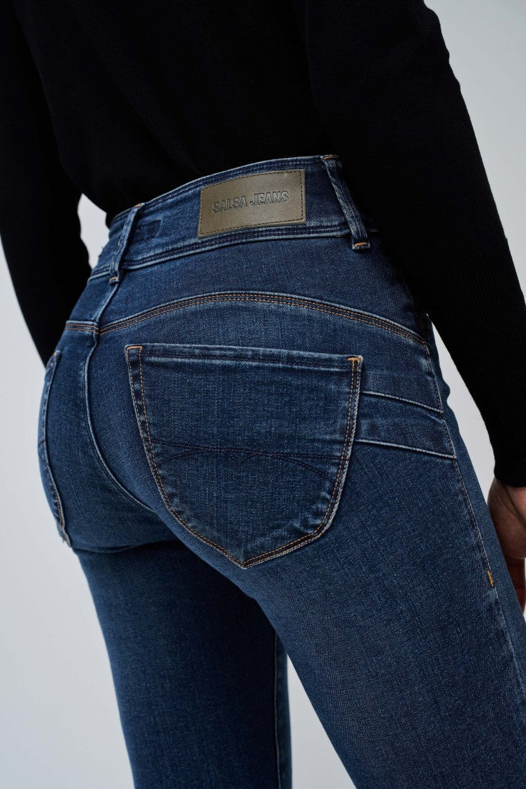 Jeans Secret Straight con dettaglio in lavaggio medio Salsa Jeans   