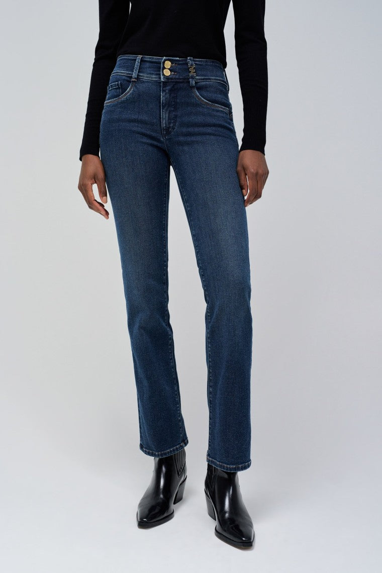 Jeans Secret Straight con dettaglio in lavaggio medio Salsa Jeans   