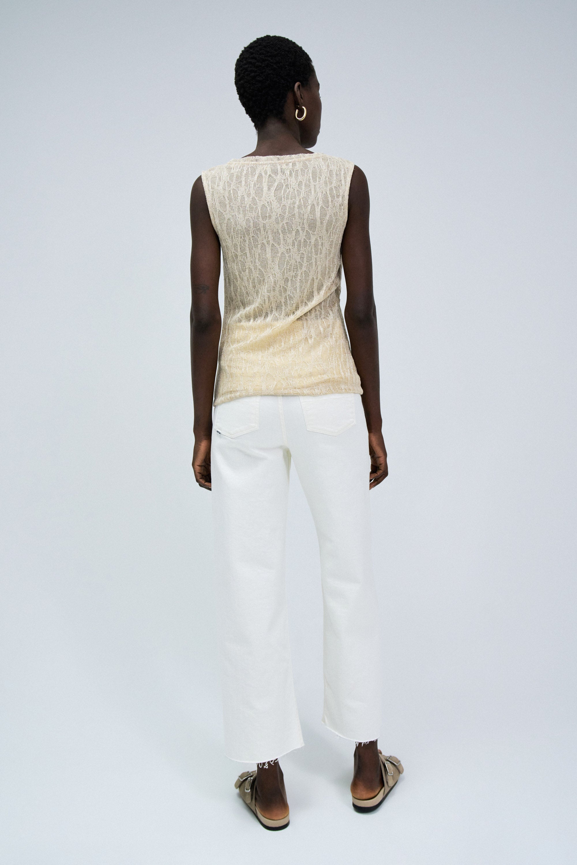 Top in maglia scintillante in oro Salsa Jeans   