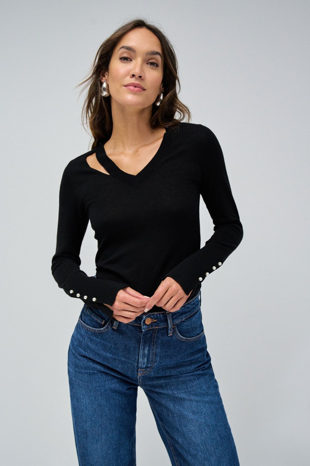 Maglia a maniche lunghe in nero Maglioni Salsa Jeans   