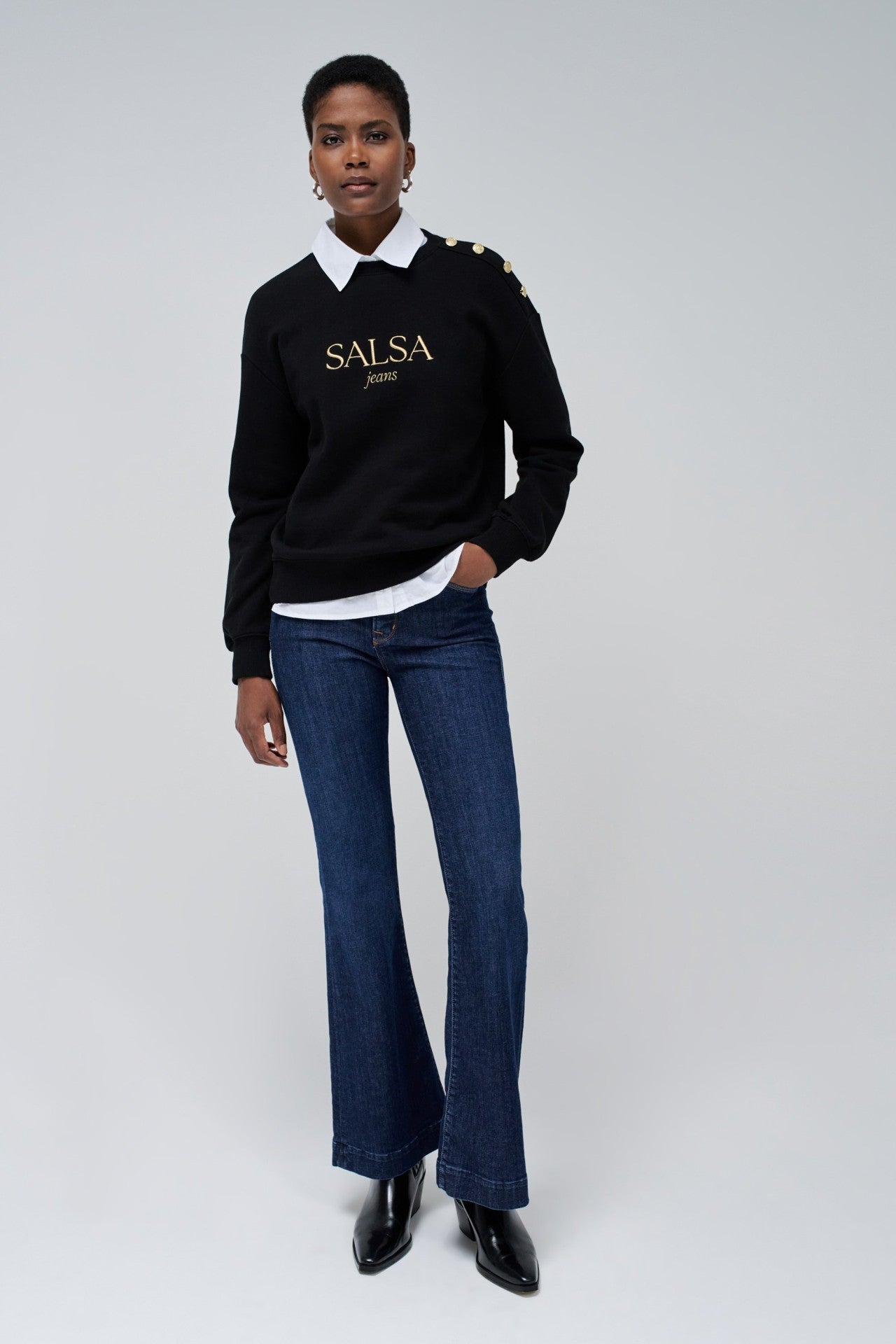 Maglione con marchio in nero Felpe Salsa Jeans   