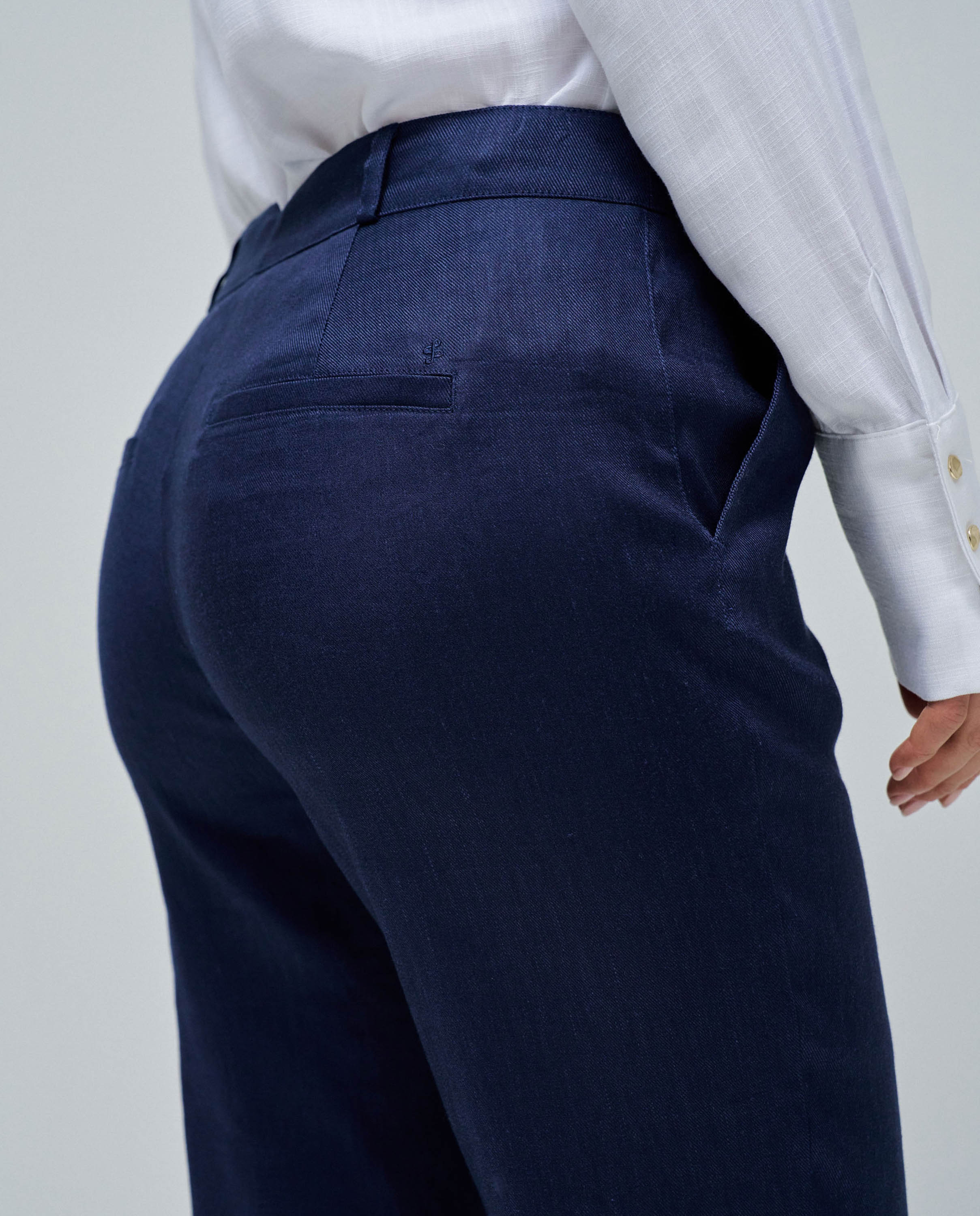 Chino di lino in blu scuro Pantaloni Salsa Jeans