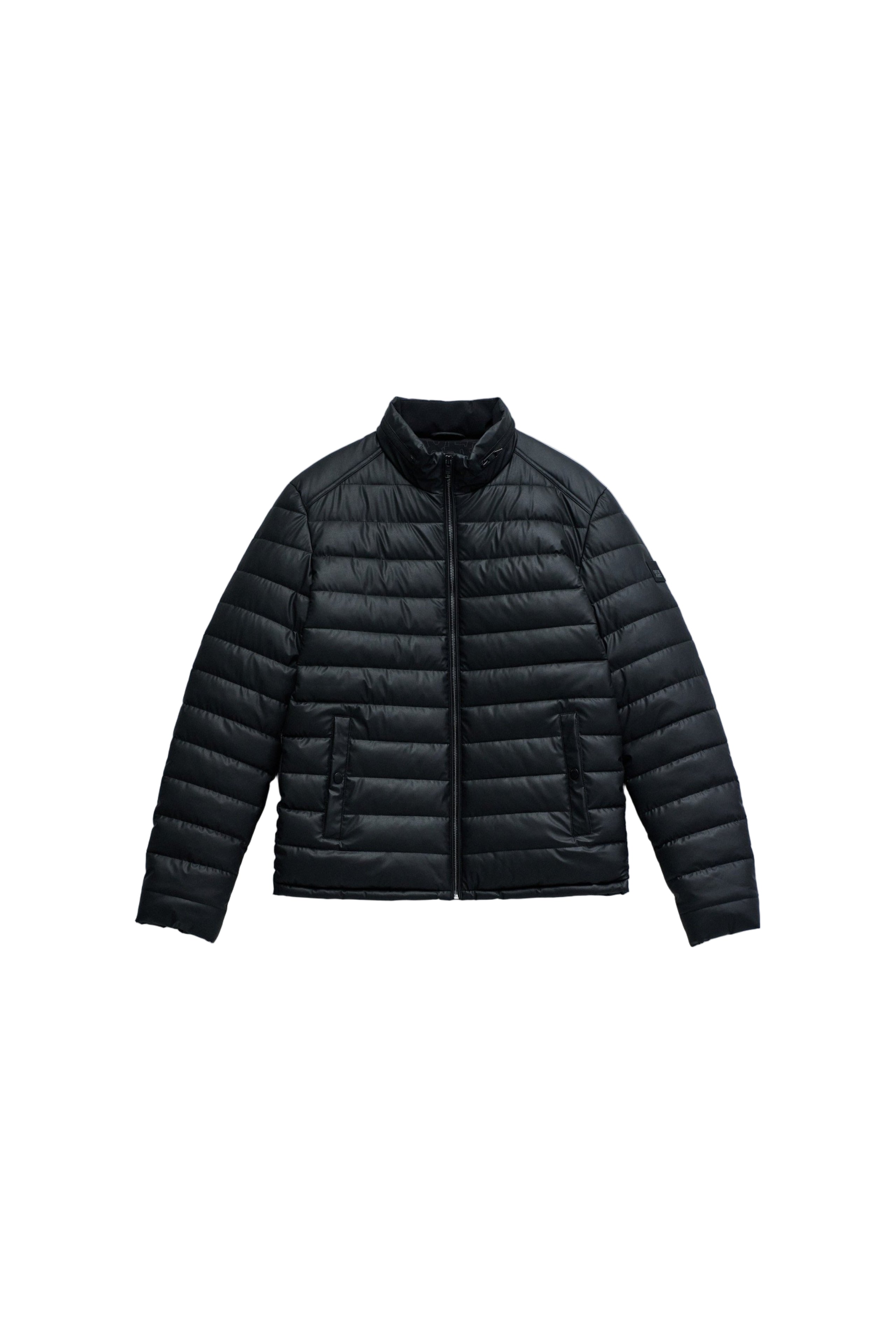 Giacca leggera imbottita in pelle PU in nero