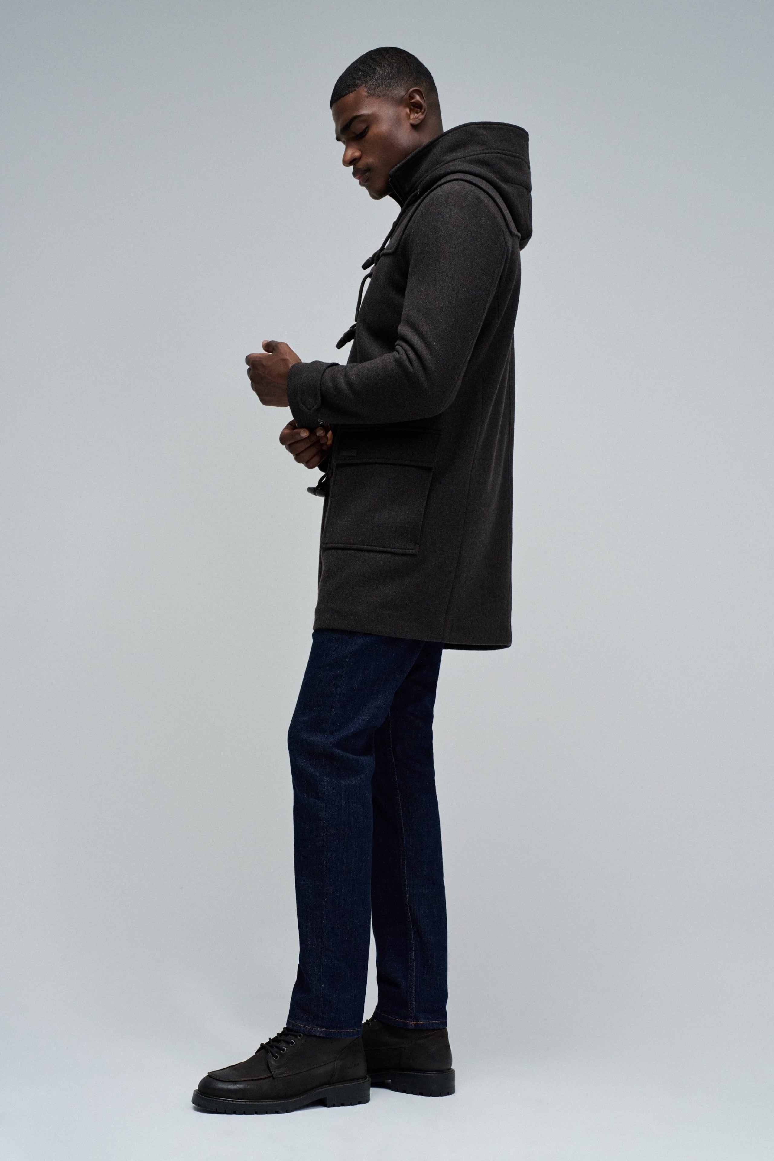 Duffle Coat in lana marrone scuro Giacche Salsa Jeans