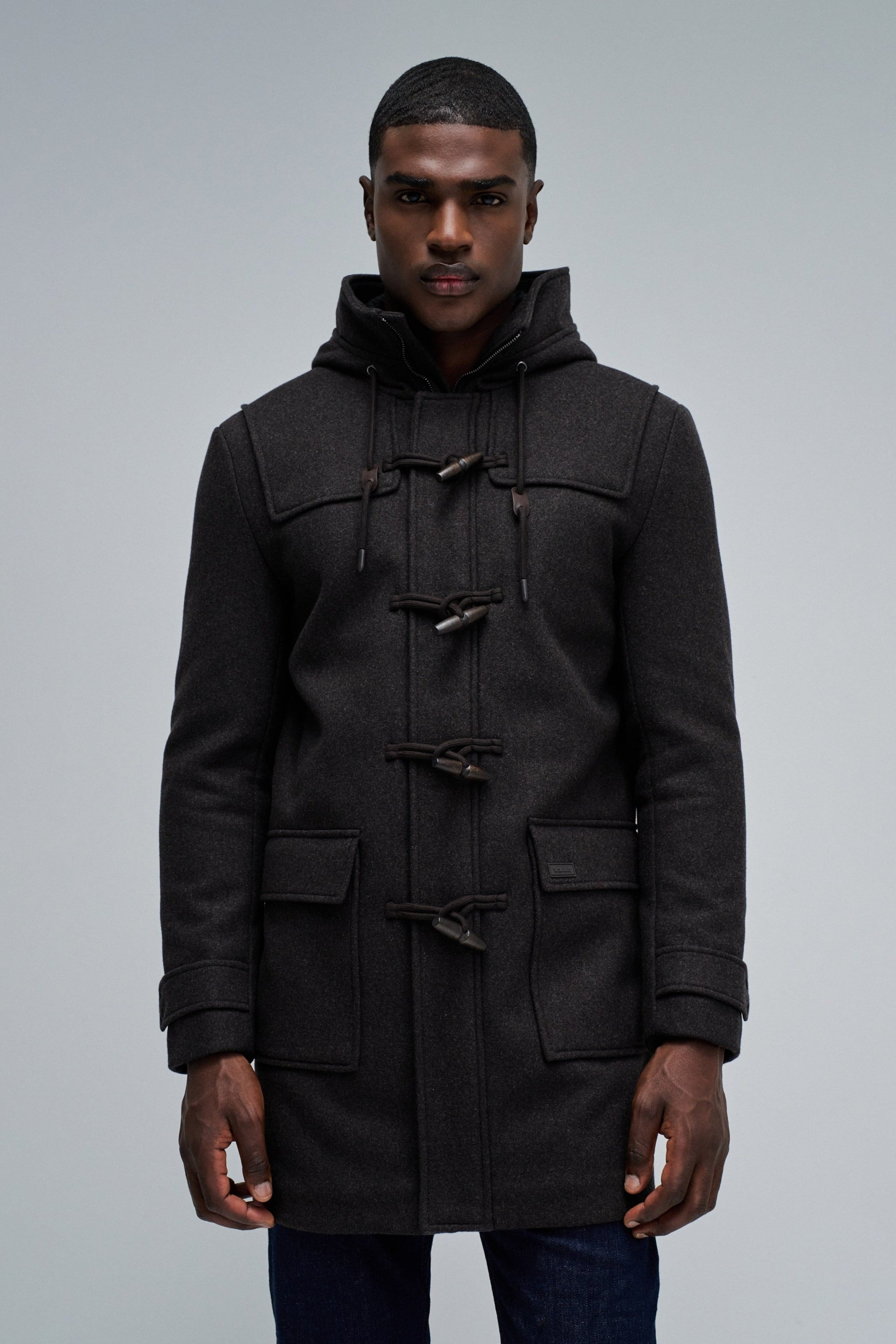 Duffle Coat in lana marrone scuro Giacche Salsa Jeans