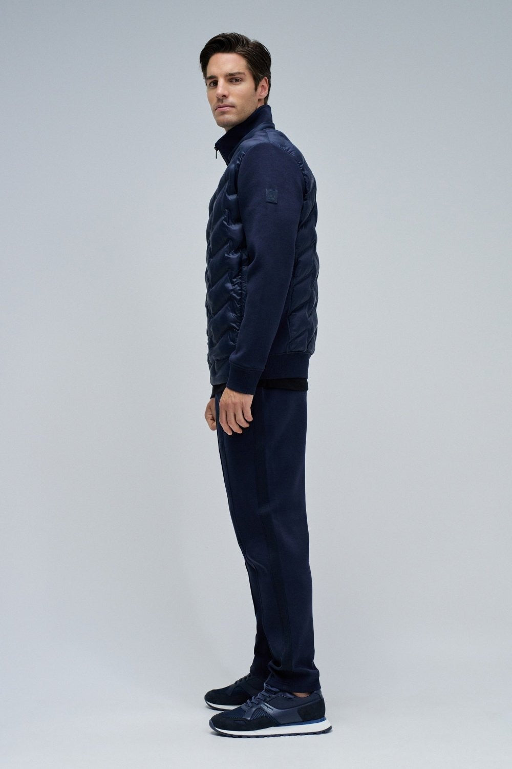 Felpa con cappuccio imbottita con zip in blu scuro Giacche Salsa Jeans