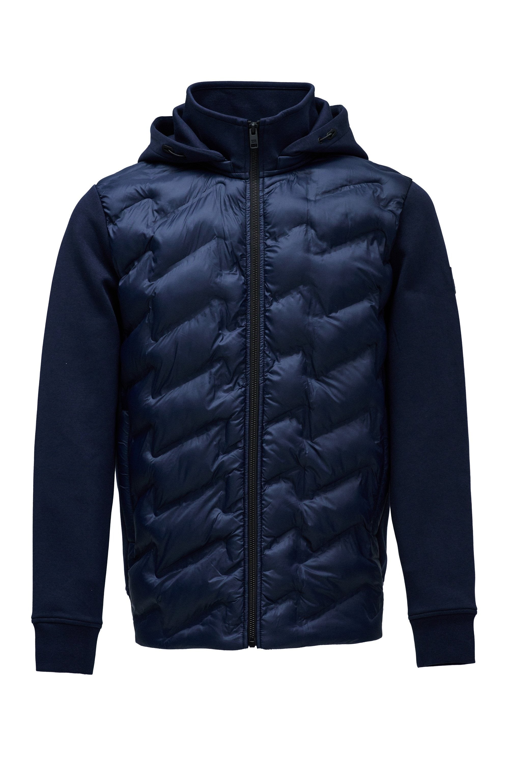 Felpa con cappuccio imbottita con zip in blu scuro Giacche Salsa Jeans
