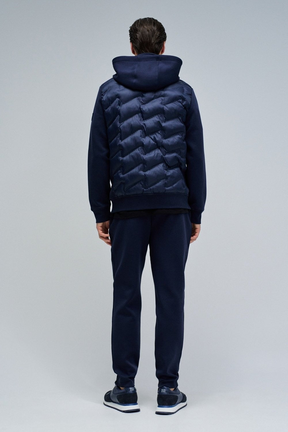 Felpa con cappuccio imbottita con zip in blu scuro Giacche Salsa Jeans