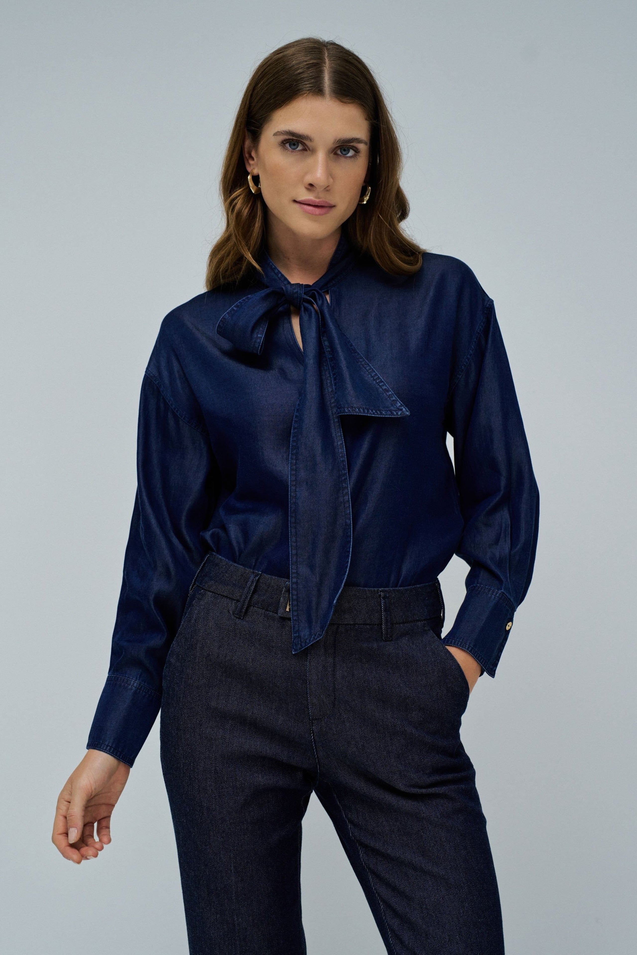 Camicetta con pizzo in lavaggio scuro Camicie Salsa Jeans