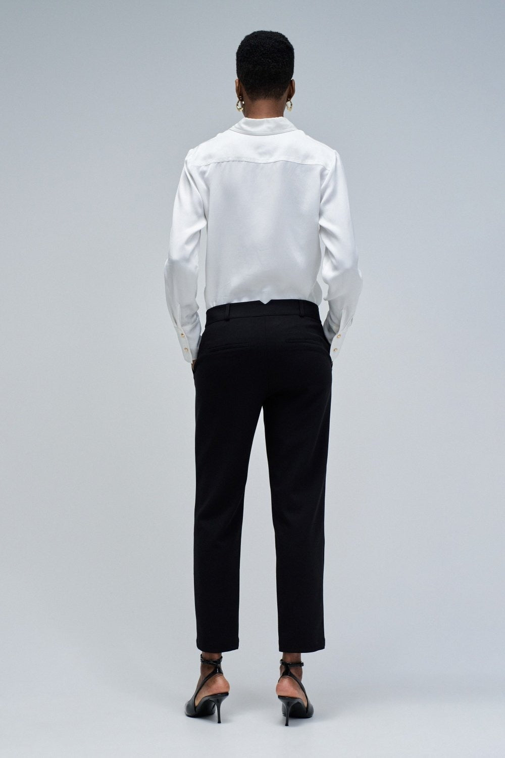 Chino basic a vita alta in nero Pantaloni Salsa Jeans