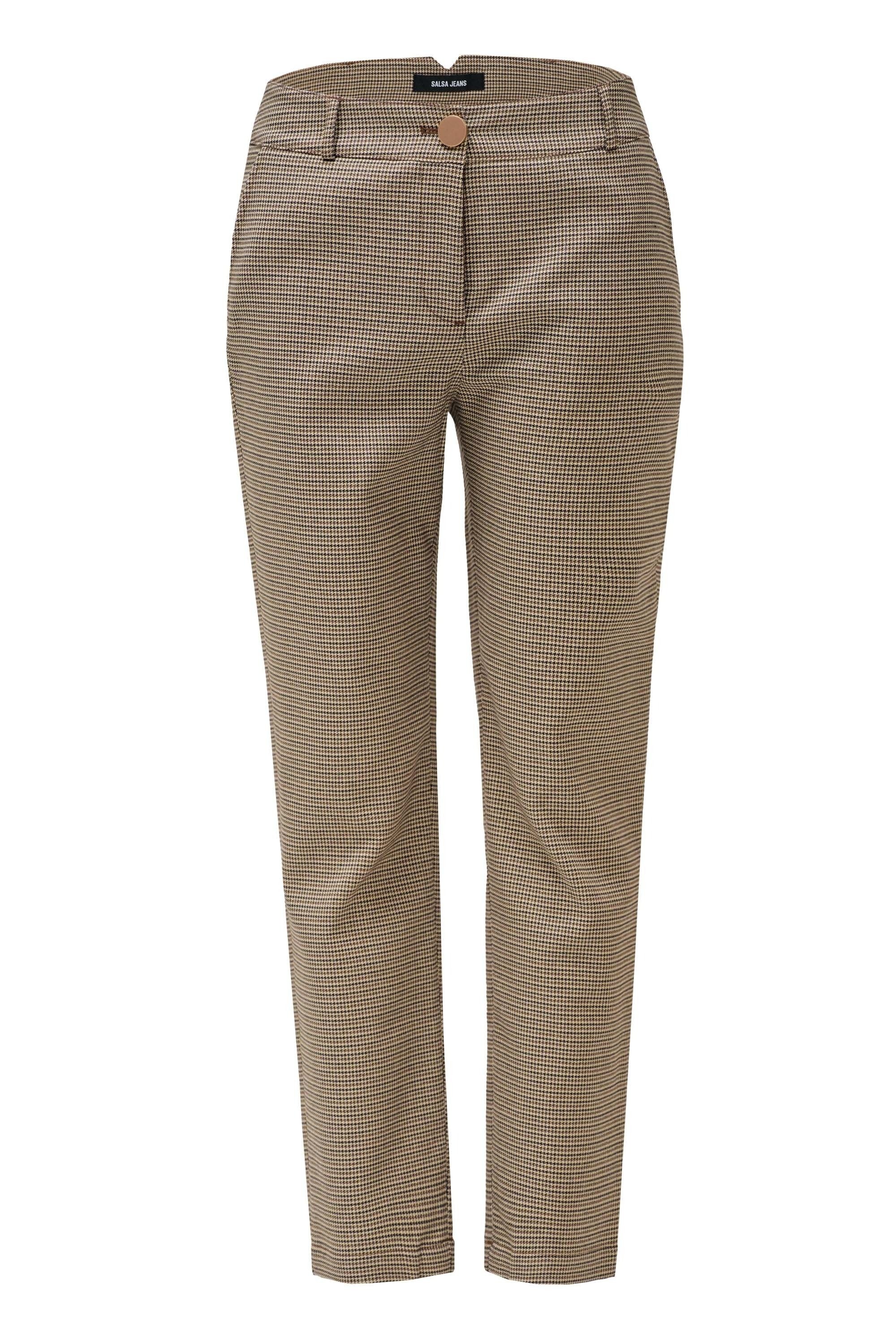 Chino di base a vita alta in marrone medio Pantaloni Salsa Jeans