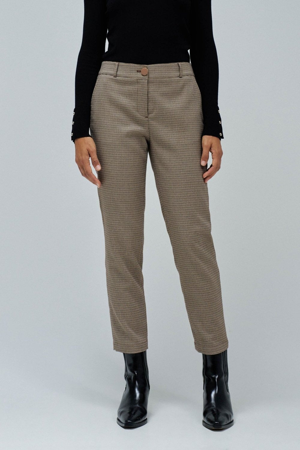 Chino di base a vita alta in marrone medio Pantaloni Salsa Jeans