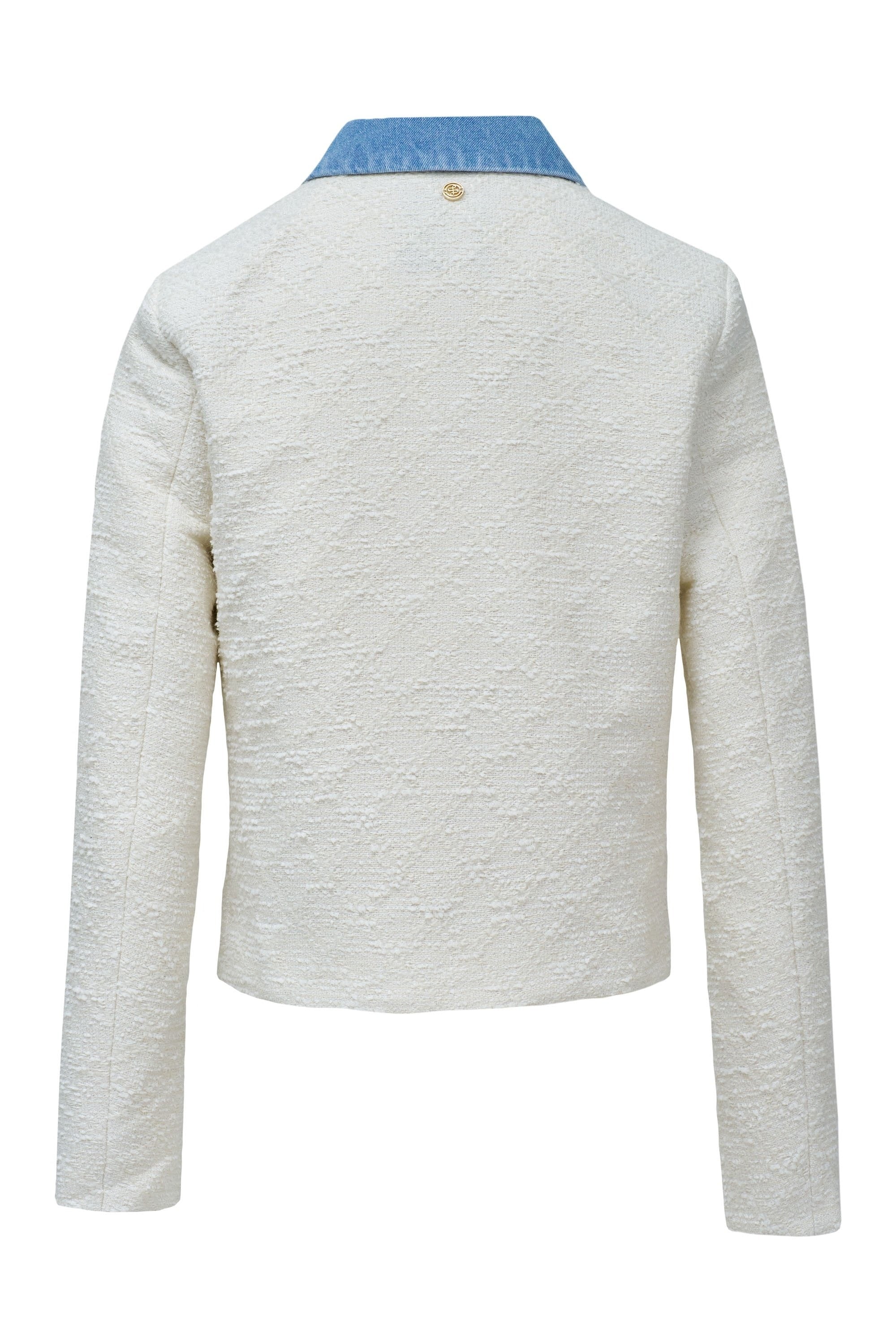 Giacca in tweed stile Chanel color beige chiaro