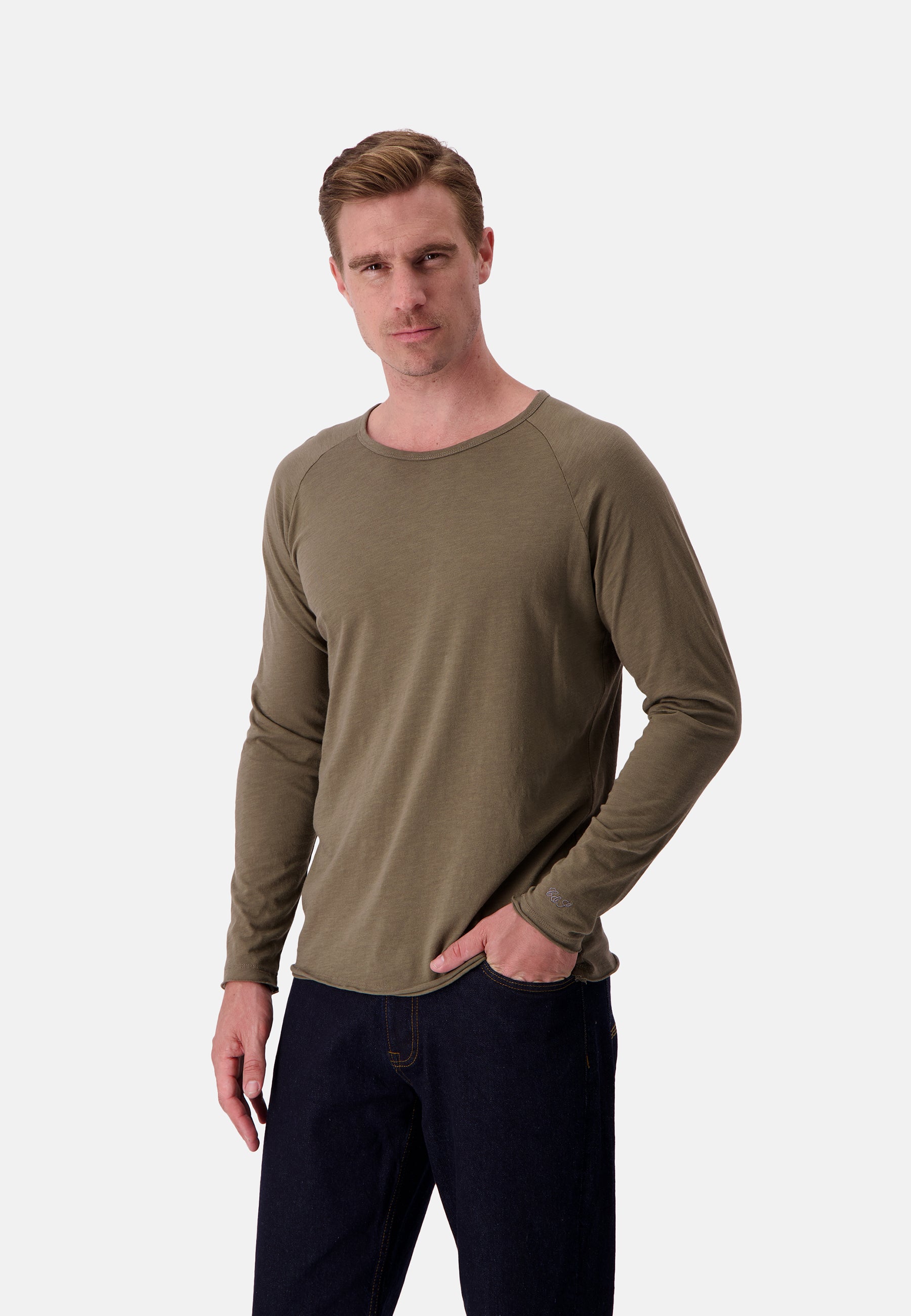 Camicie a maniche lunghe - Slub in Olive Colours and Sons   