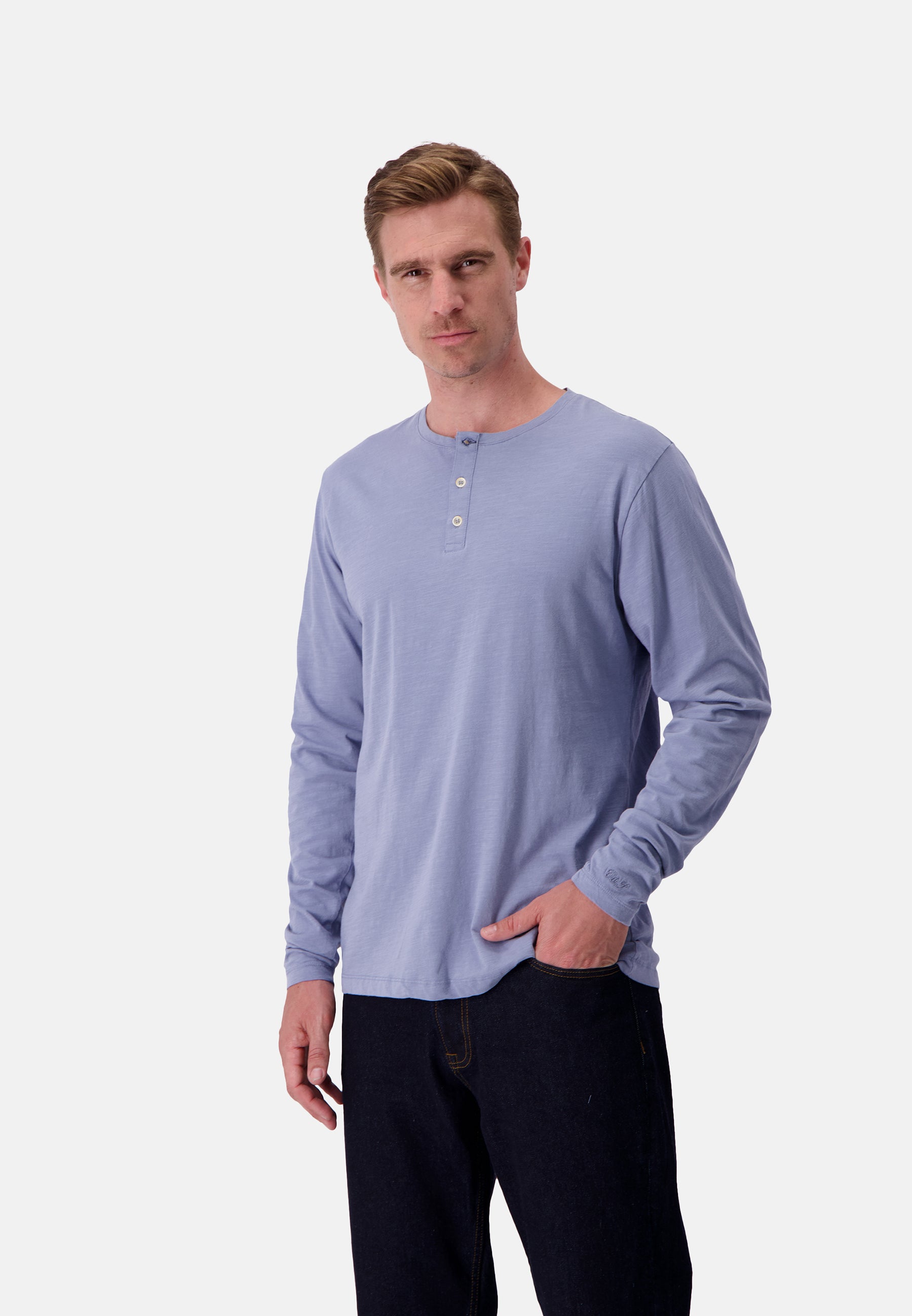 Henley - T-shirt in denim Slub Colours and Sons   