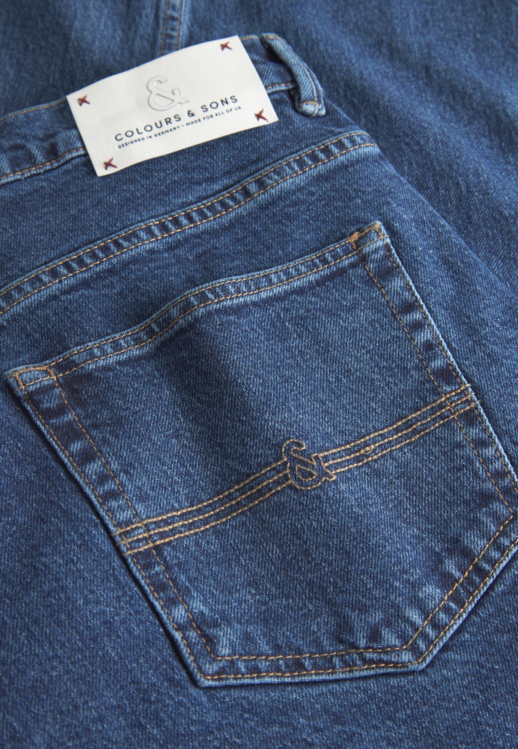 Jeans cropped in denim blu scuro Colours and Sons   