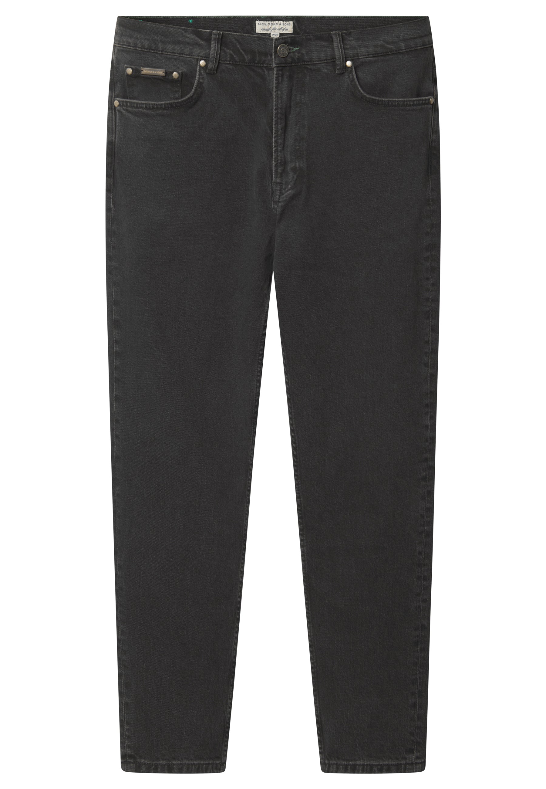 Jeans cropped in denim lavato nero Colours and Sons   