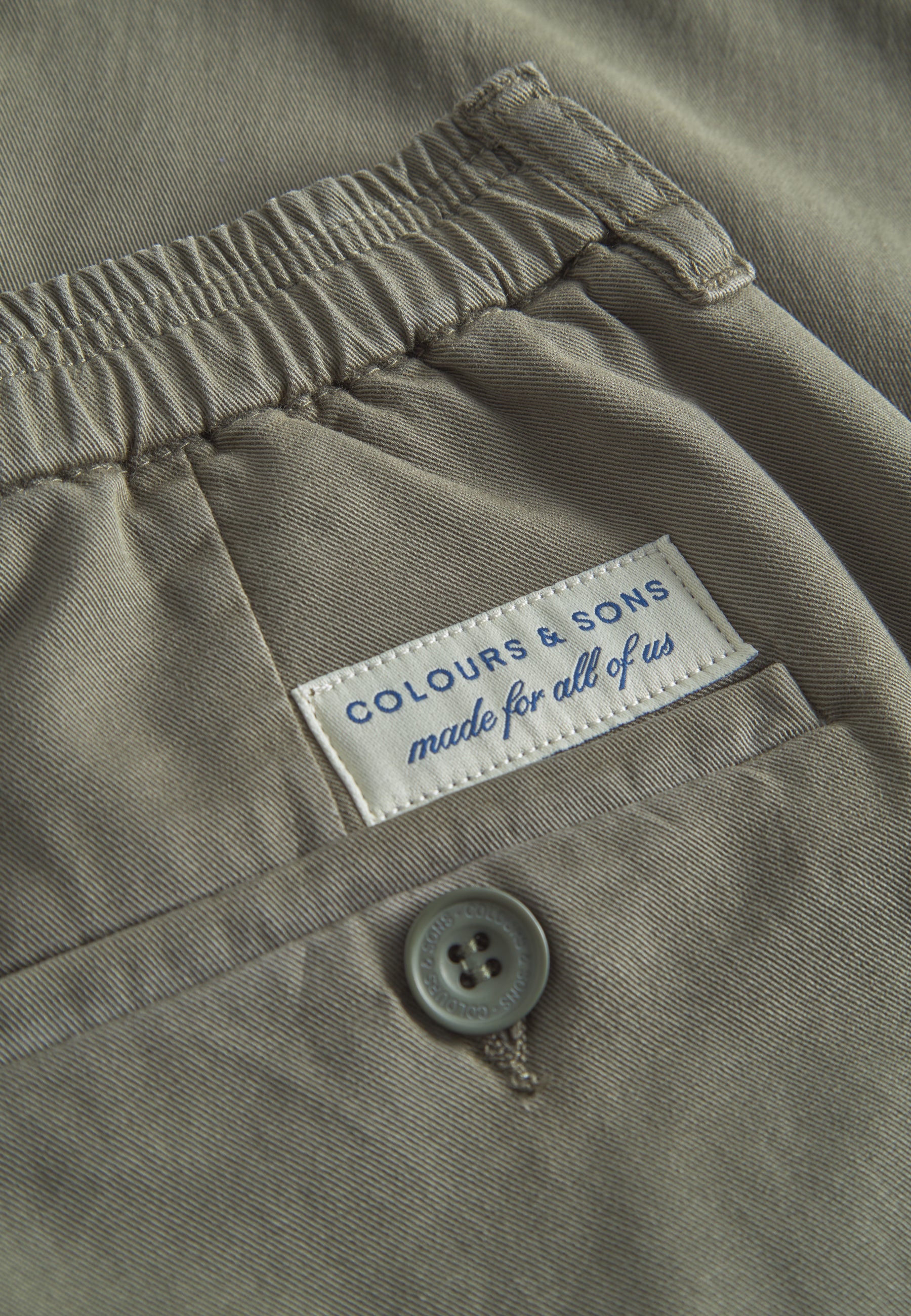 Pantaloni-Cropped Chino in Olive Colours and Sons   