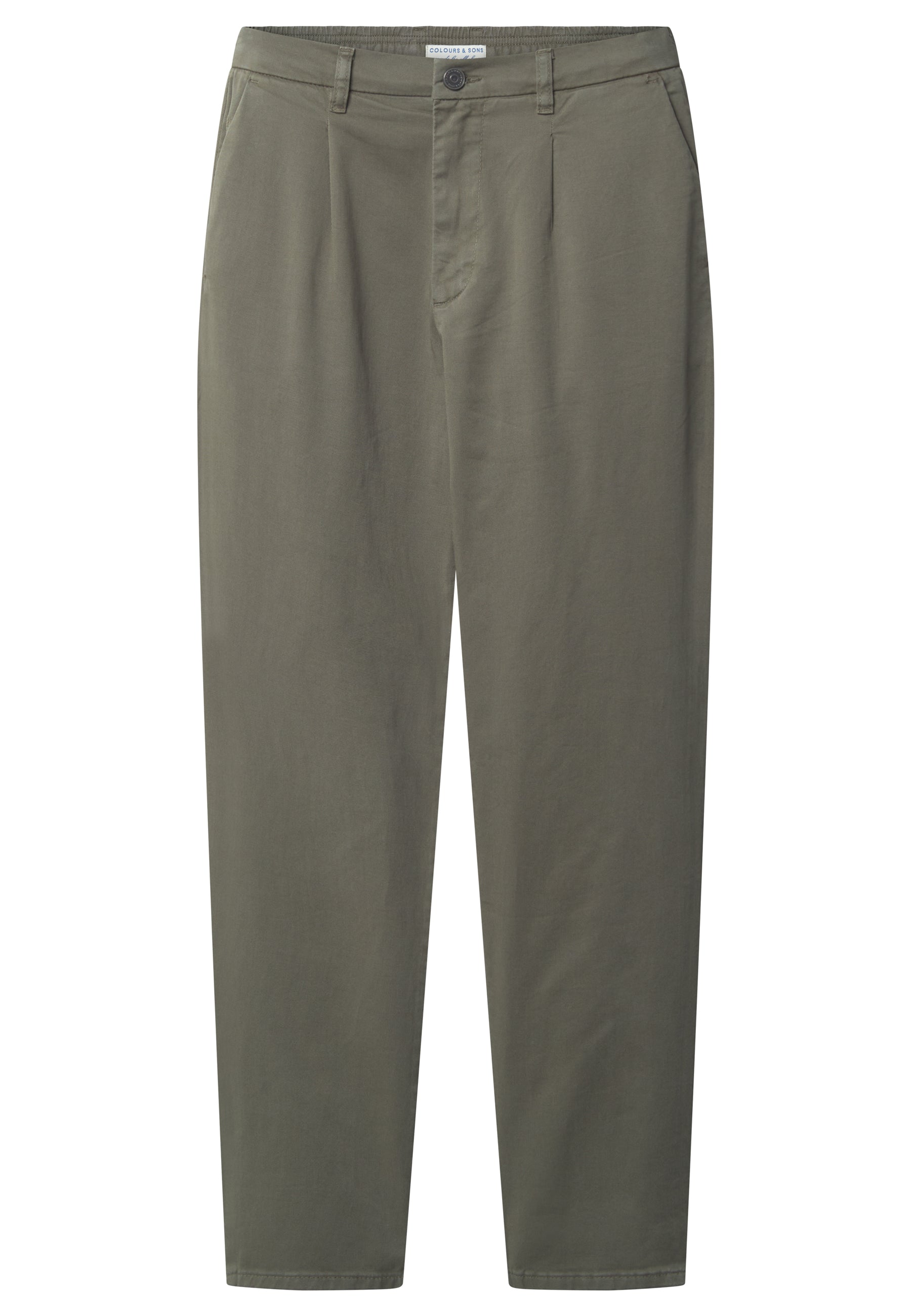 Pantaloni-Cropped Chino in Olive Colours and Sons   