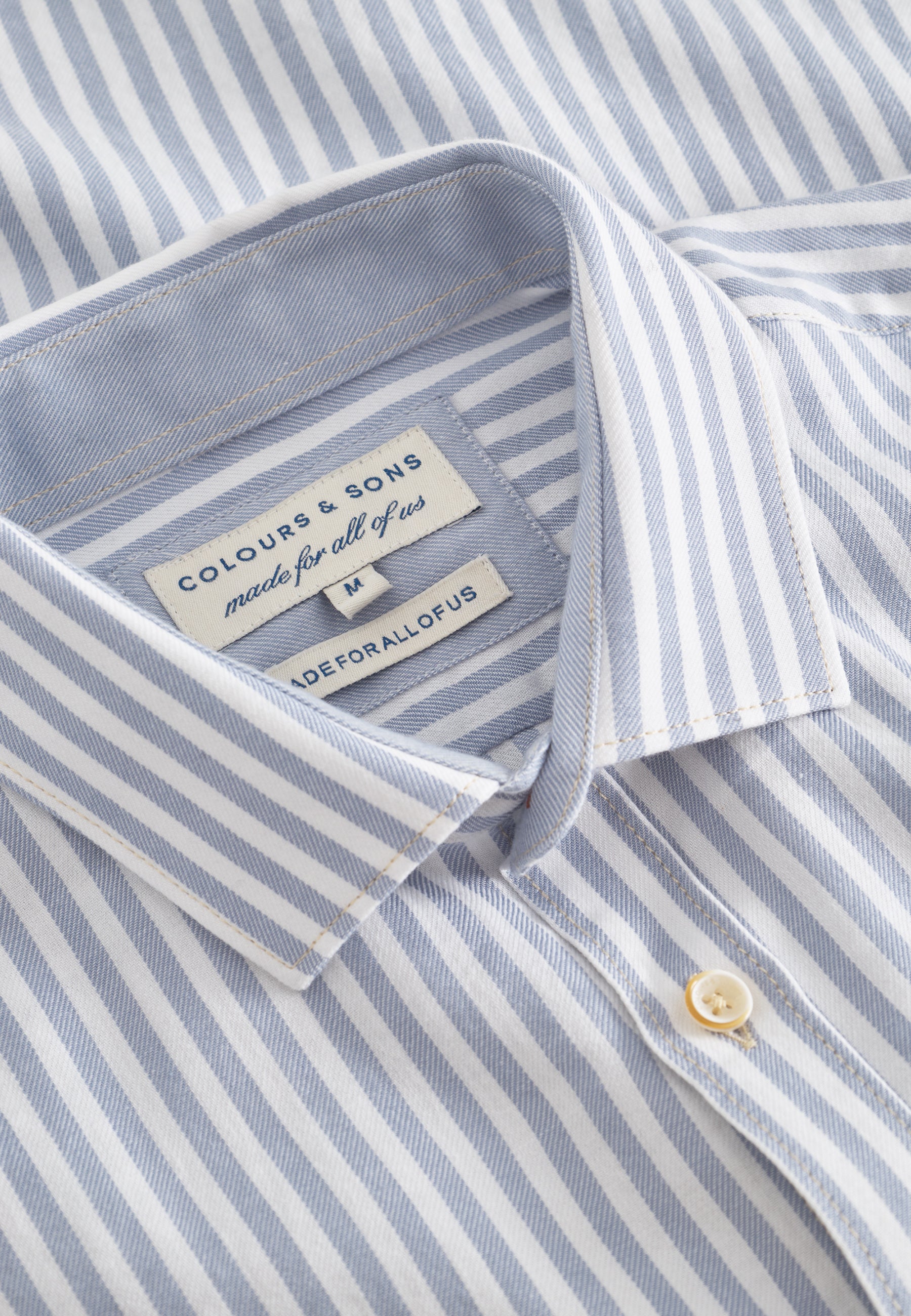 Camicia Spazzolato Twill Stripes in Lago Stripes Camicie Colours and Sons   