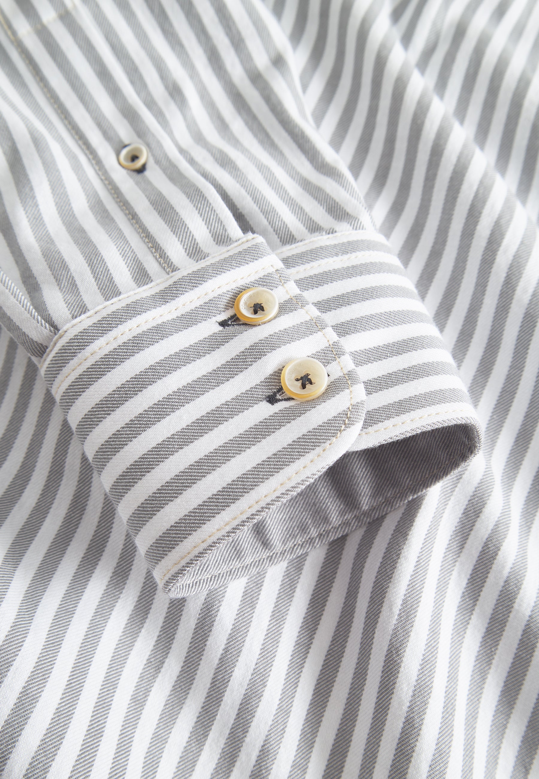 Camicia Spazzolato Twill Stripes in Argento Stripes Camicie Colours and Sons   