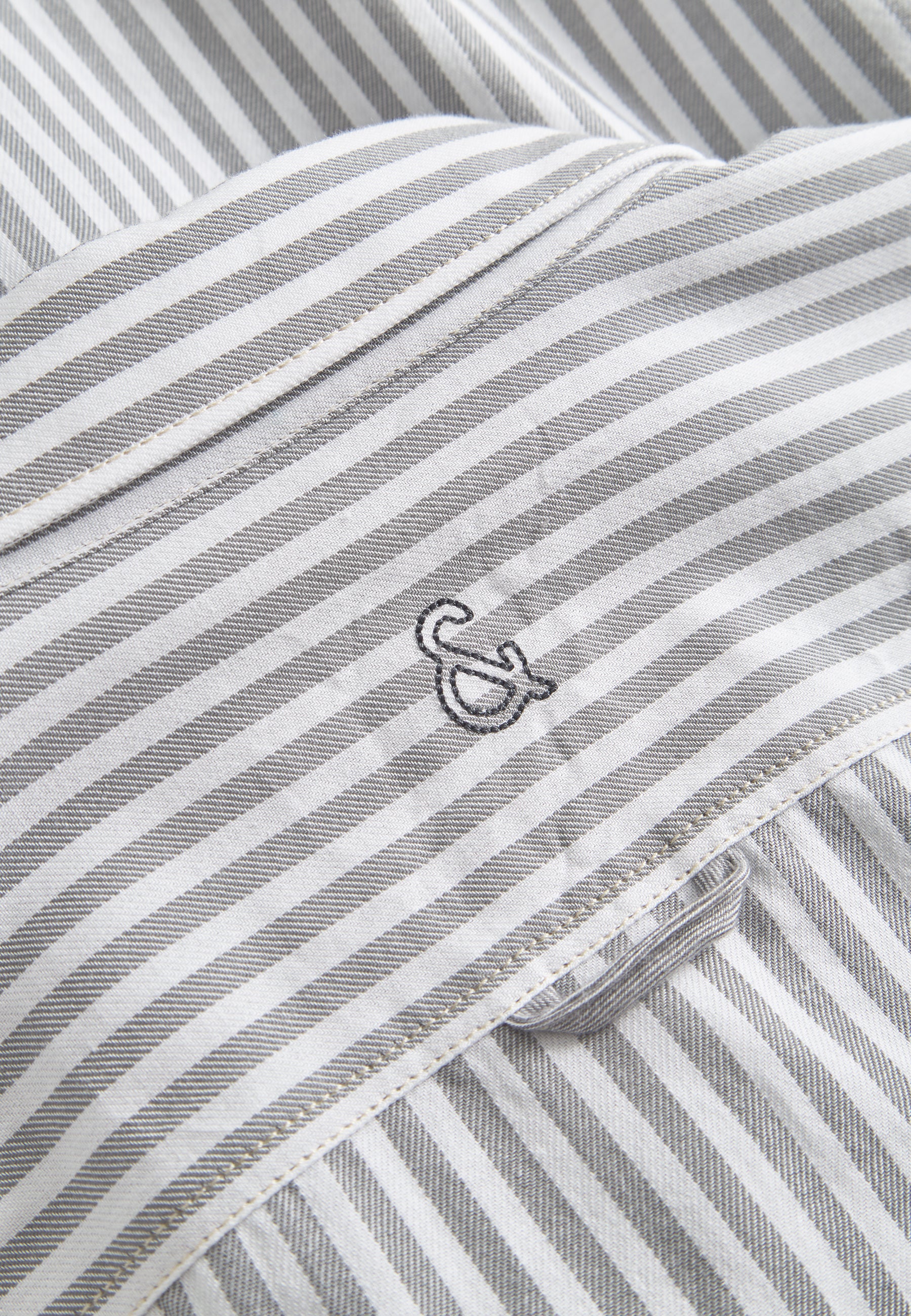 Camicia Spazzolato Twill Stripes in Argento Stripes Camicie Colours and Sons   