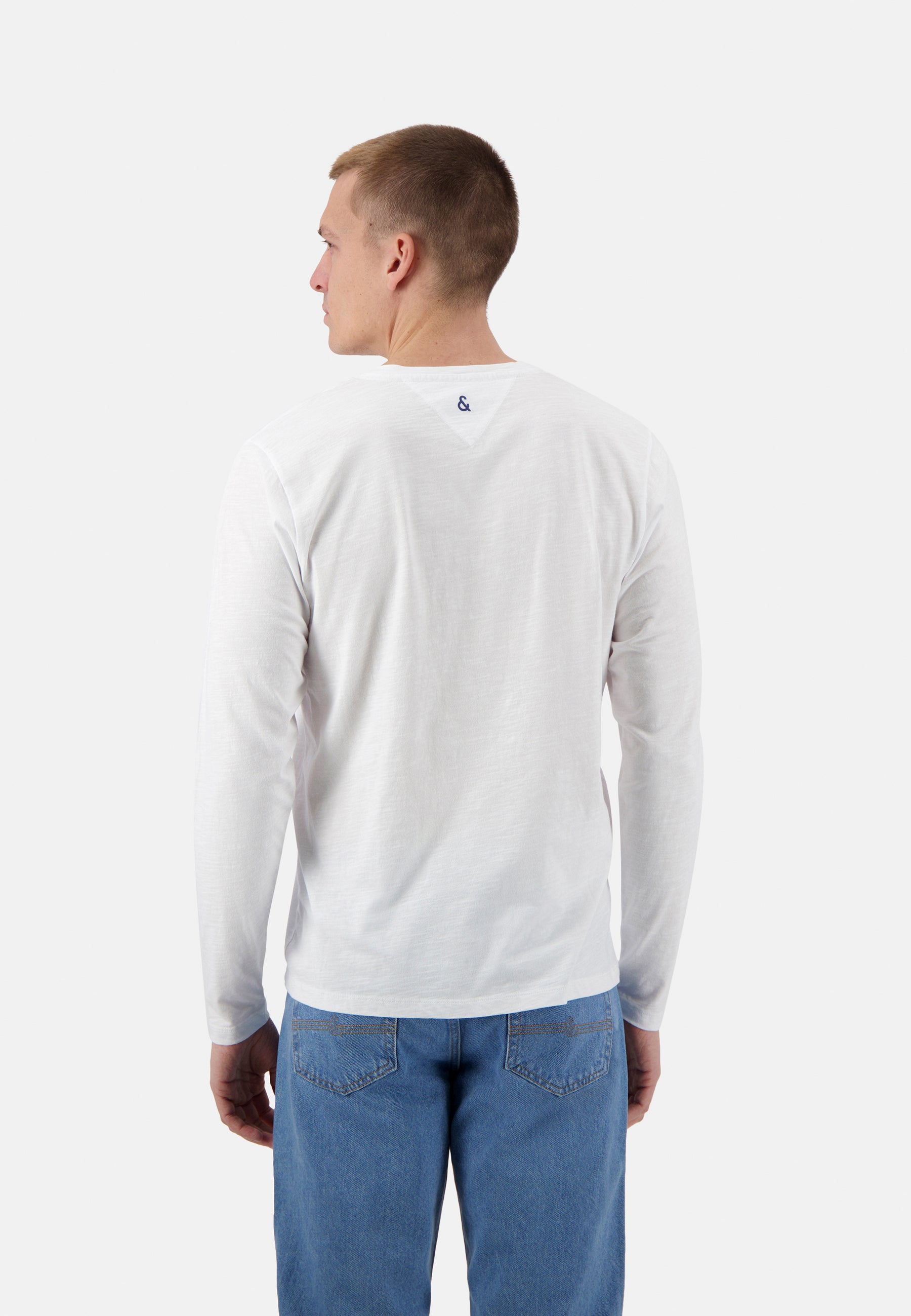 T-shirt Henley - Slub in bianco Colours and Sons   