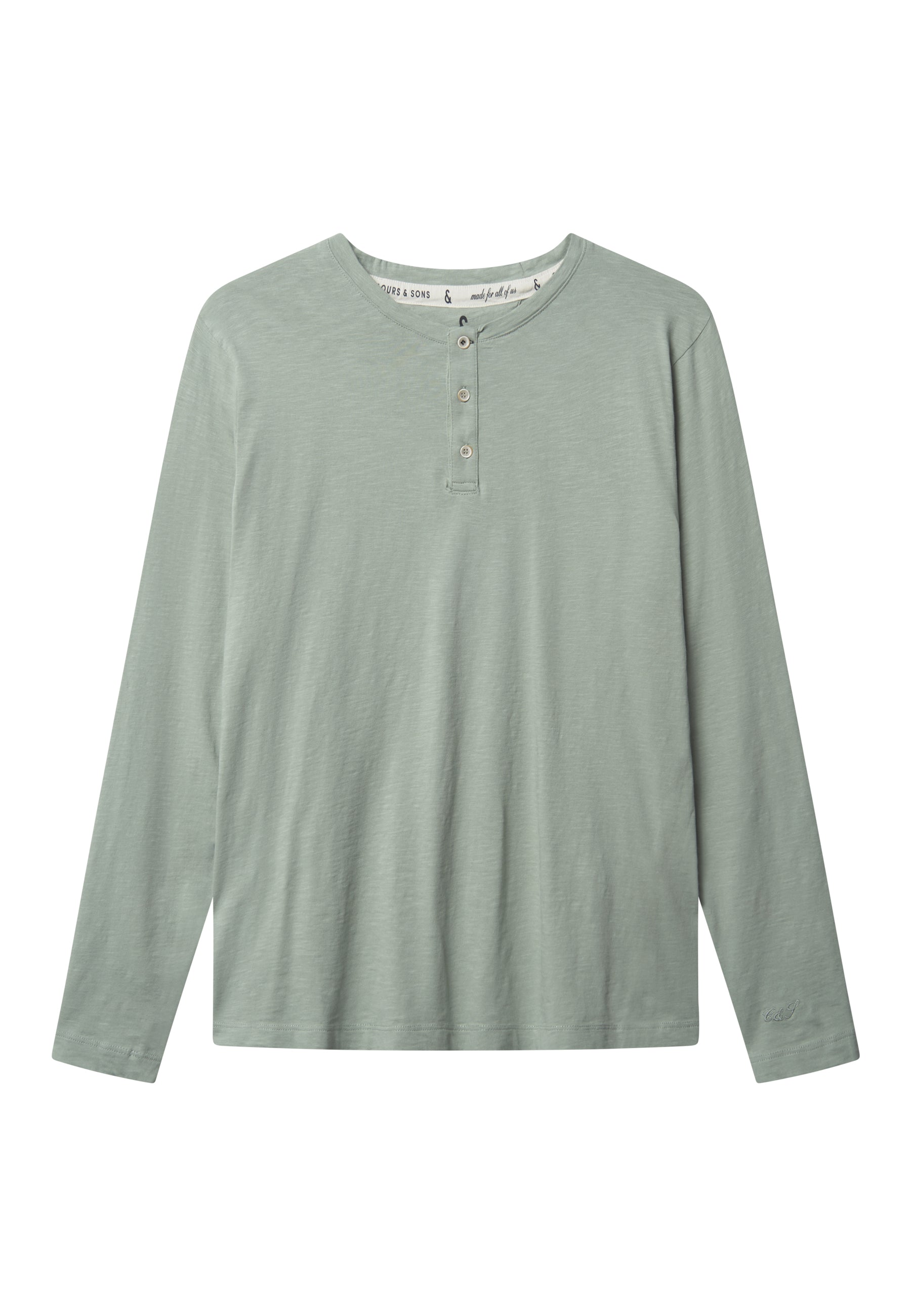 T-shirt Henley - Slub in Pistachio Colours and Sons   