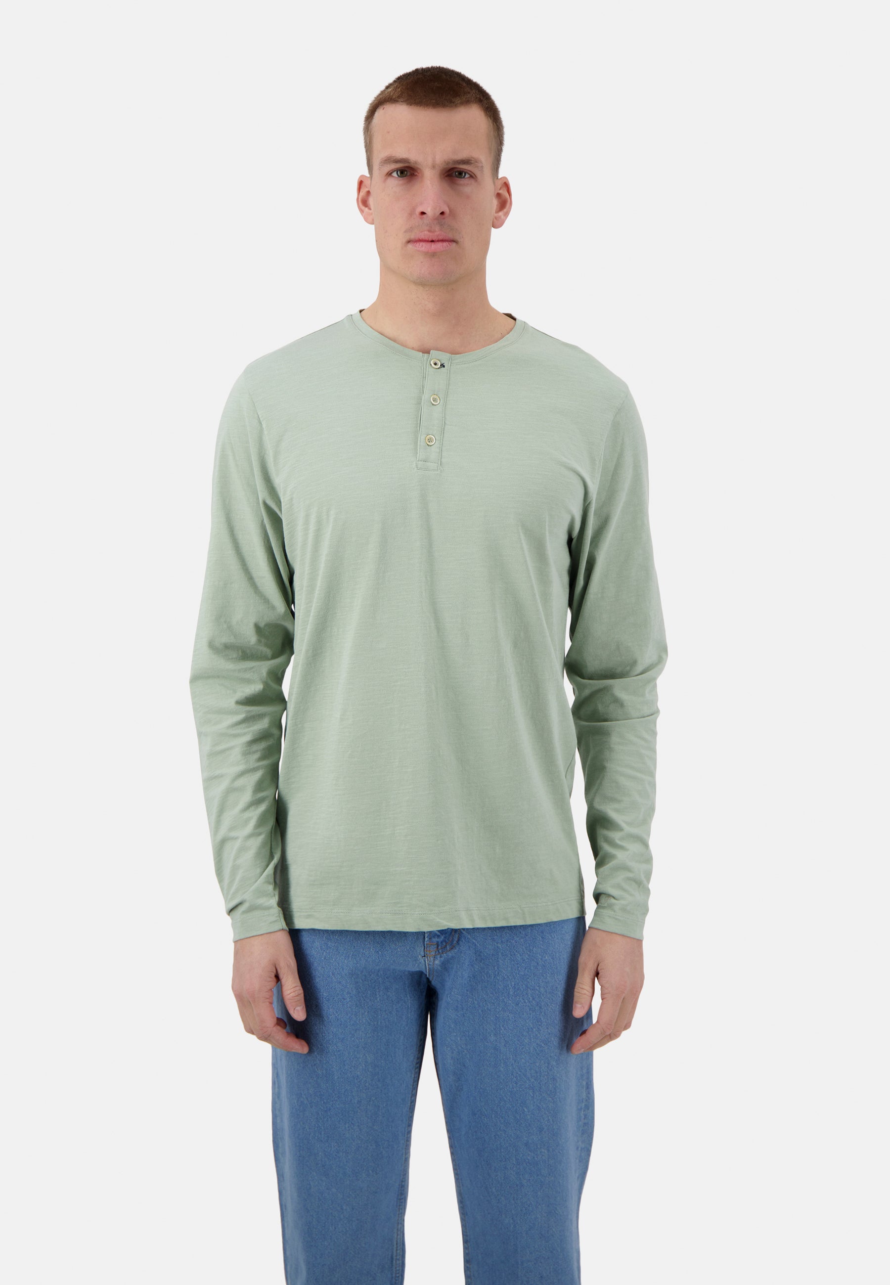 T-shirt Henley - Slub in Pistachio Colours and Sons   