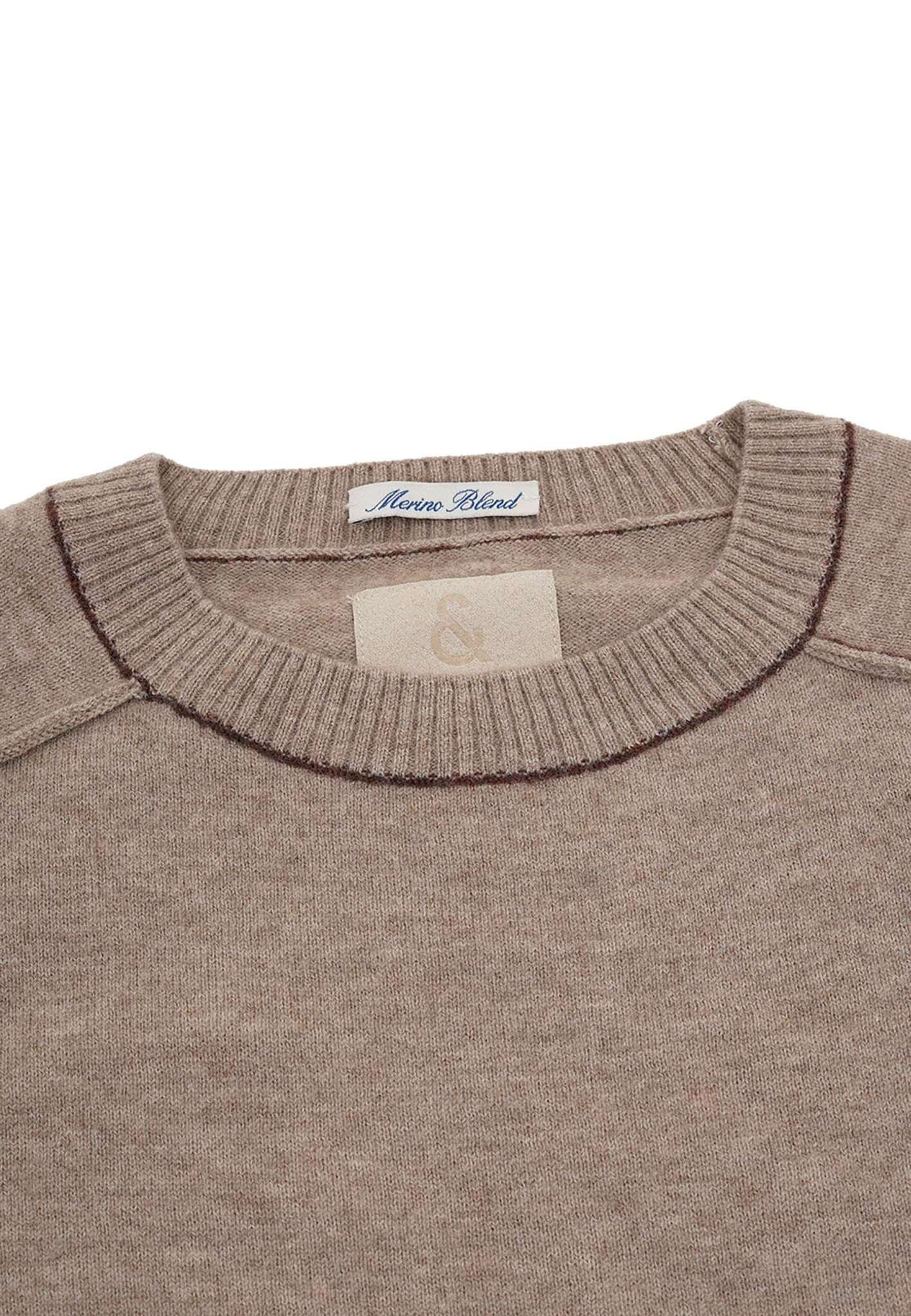 Scollo rotondo in misto Merino in Tenda Maglioni Colours and Sons