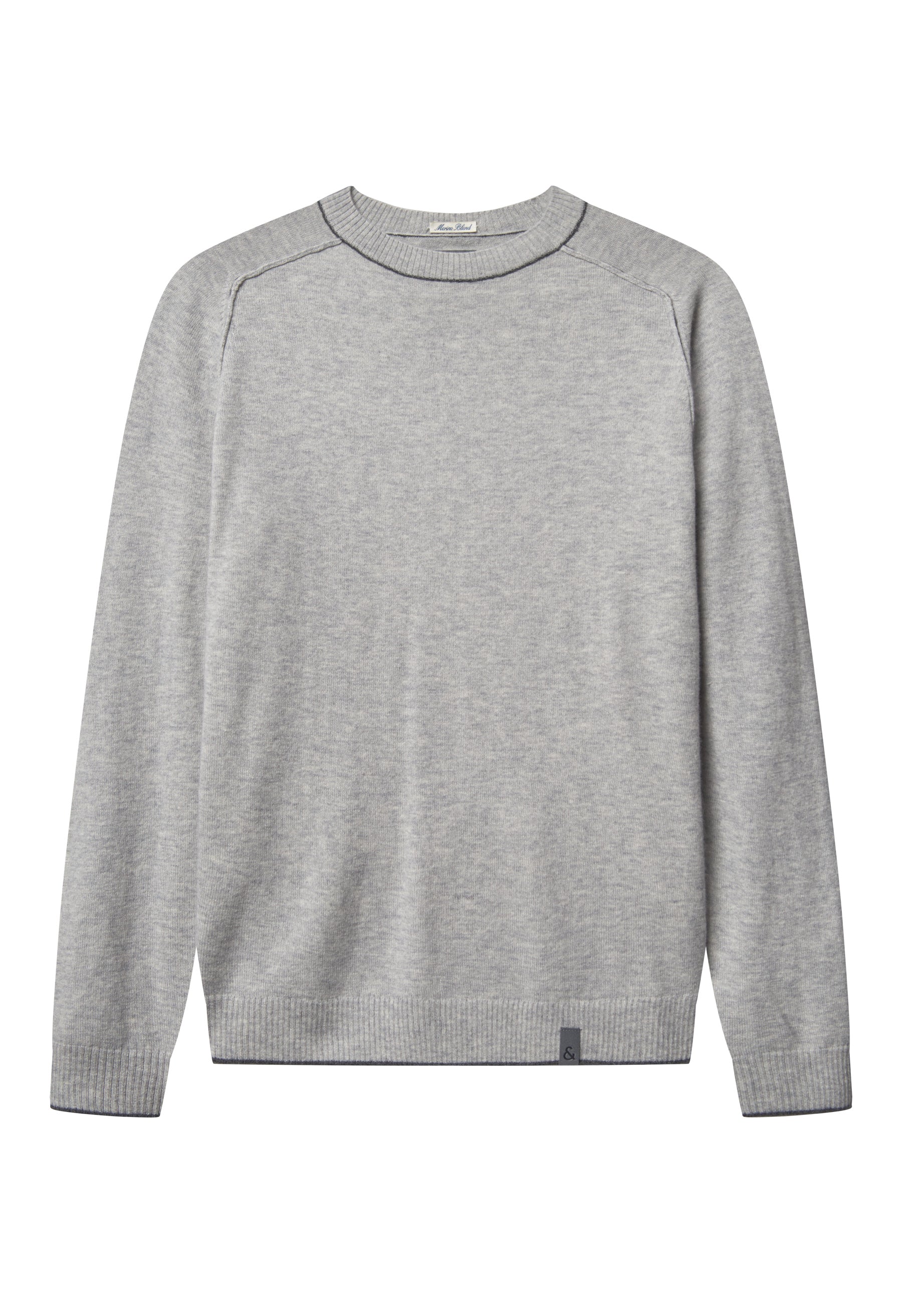 Scollo rotondo in misto merino argento Maglioni Colours and Sons