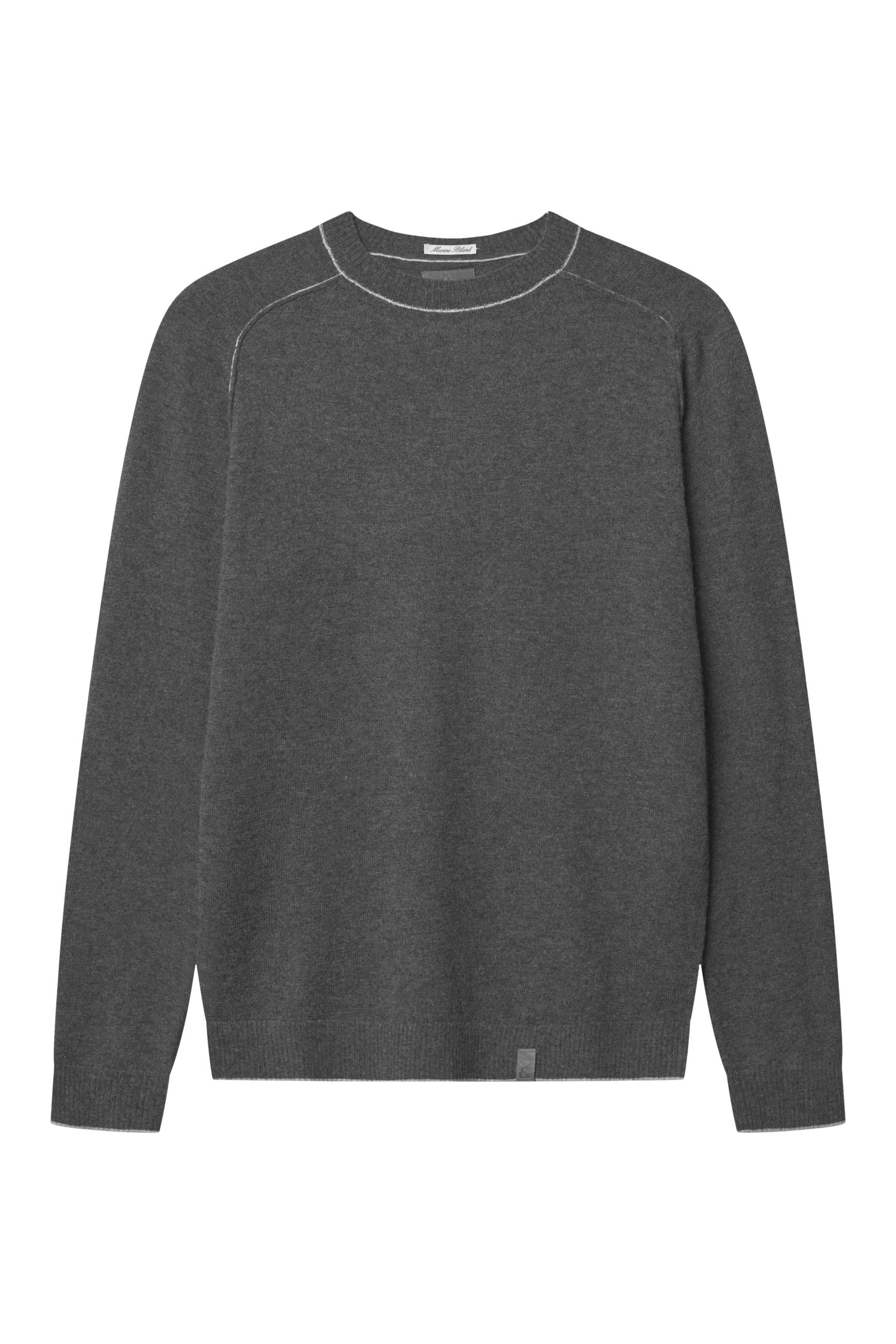 Maglia a girocollo in misto merino antracite Maglioni Colours and Sons