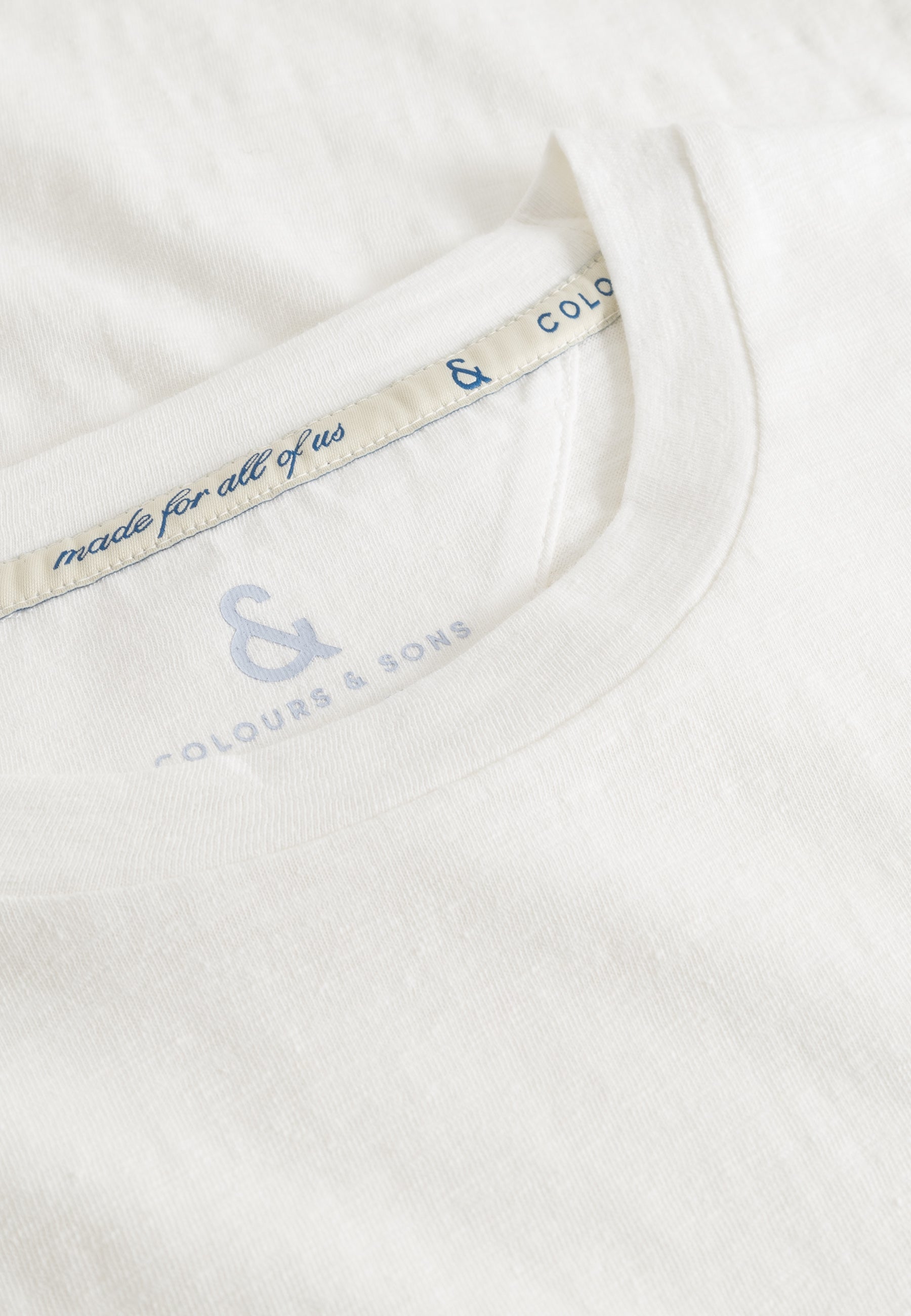 Maglietta in misto lino in bianco T-Shirts Colours and Sons