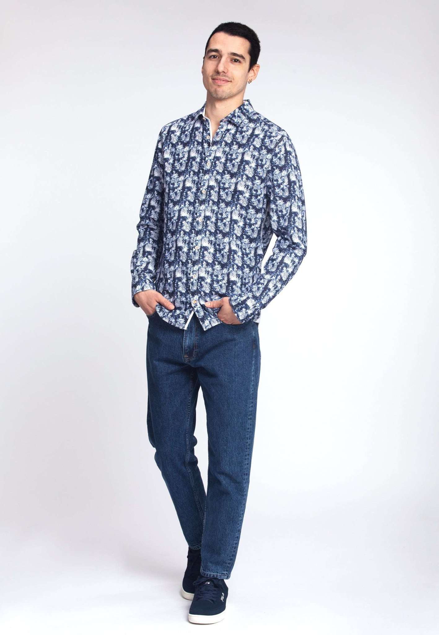 Camicia con stampa ananas blu in Camicie ananas blu Colours and Sons   