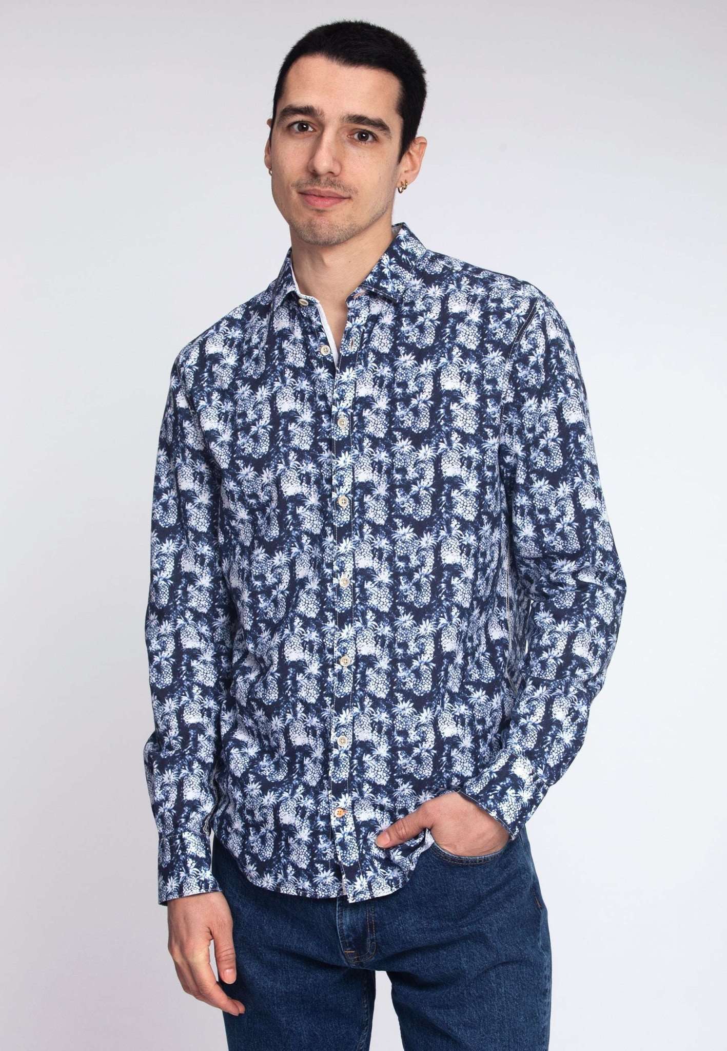 Camicia con stampa ananas blu in Camicie ananas blu Colours and Sons   