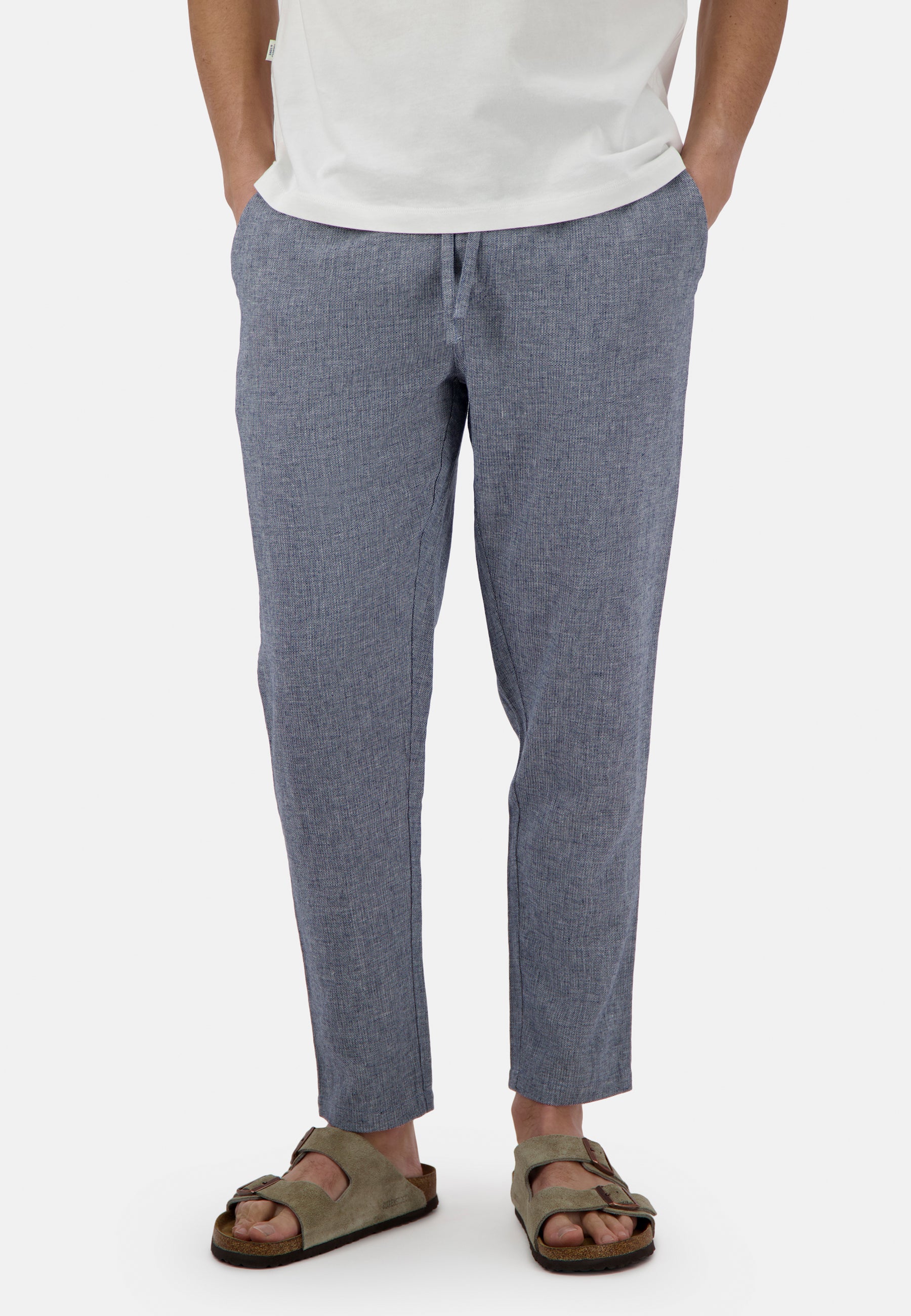 Pantaloni chino in misto lino a quadri in twill di fiume Colours and Sons   