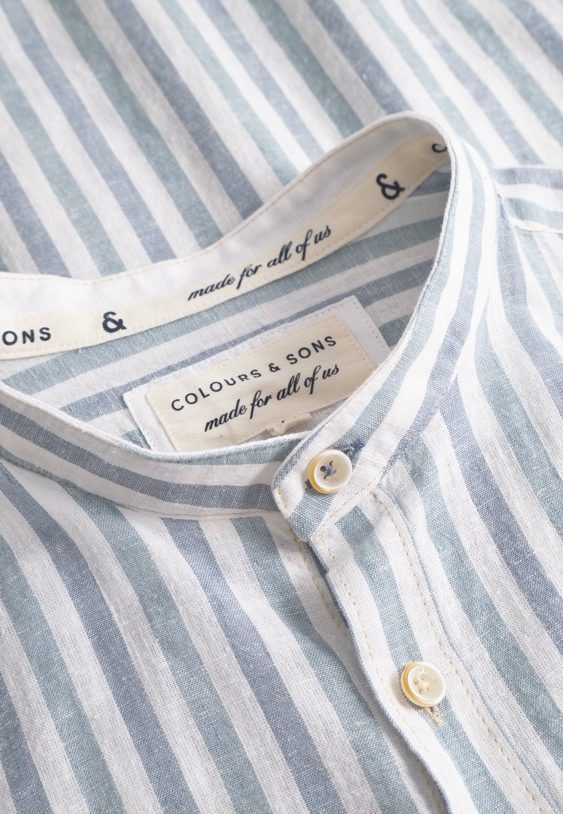 Camicia a righe in misto lino in Kimono - Camicie da onda grande Colours and Sons