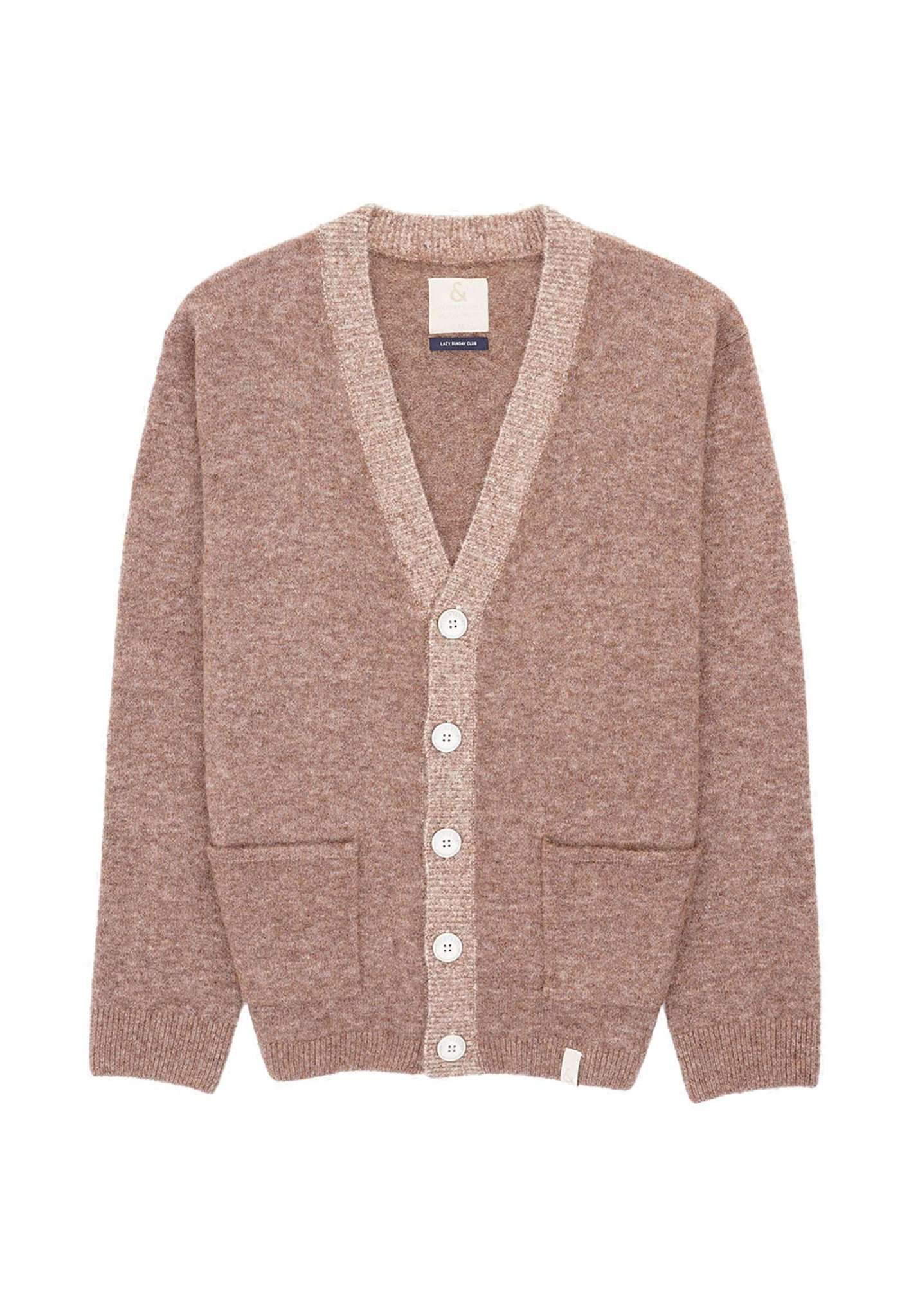 Cardigan-bottone-cappotto in giacche di tabacco Colours and Sons   