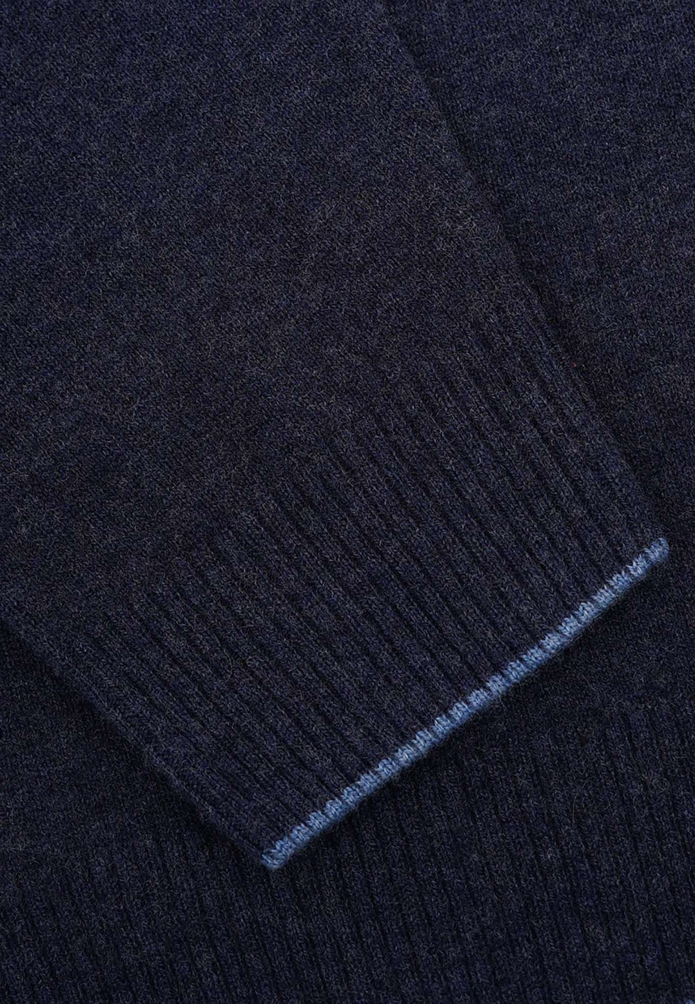 Scollo rotondo in misto merino in blu Maglioni Colours and Sons   