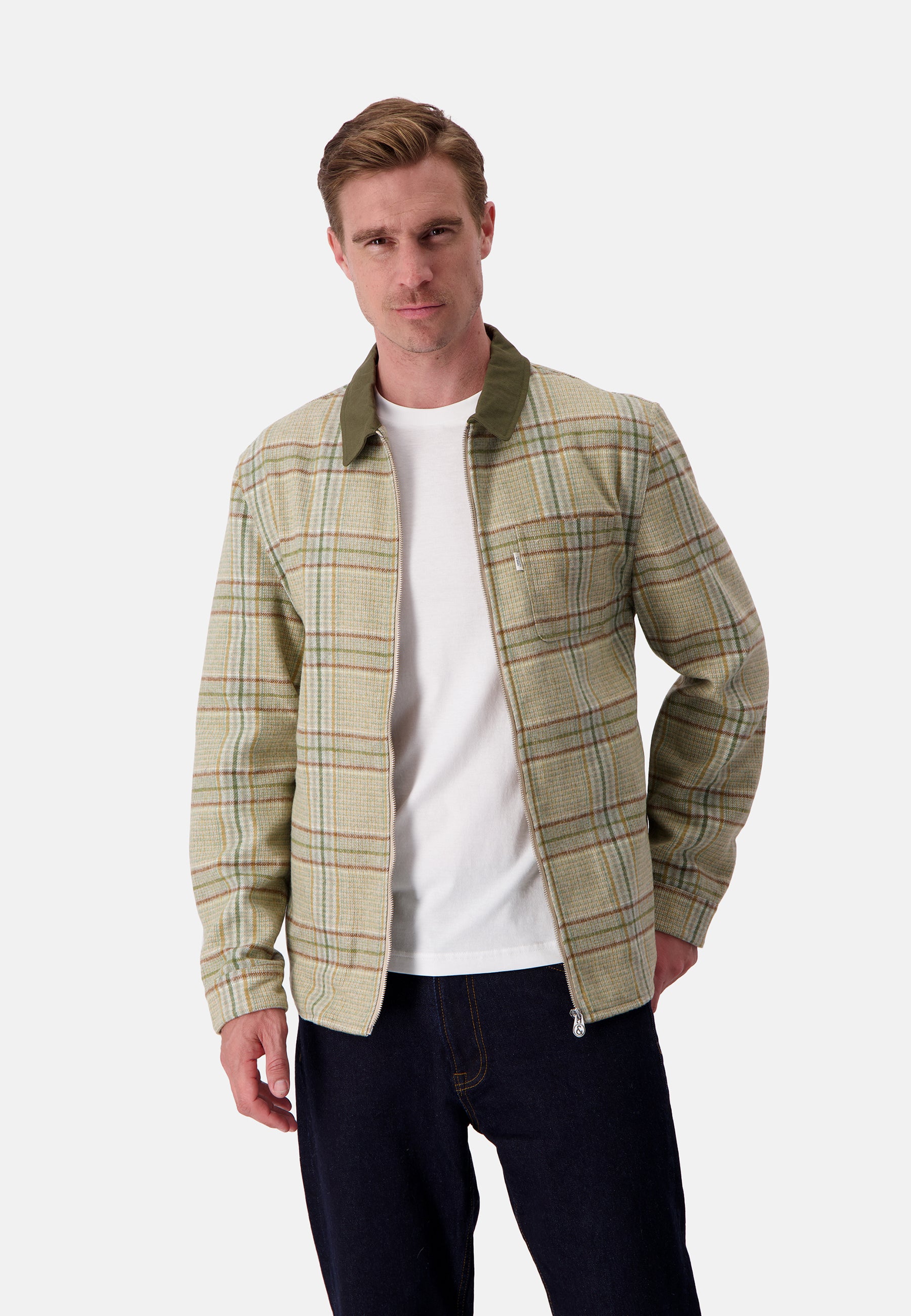 Giacca a quadri Overshirt in trifoglio check Colours and Sons   