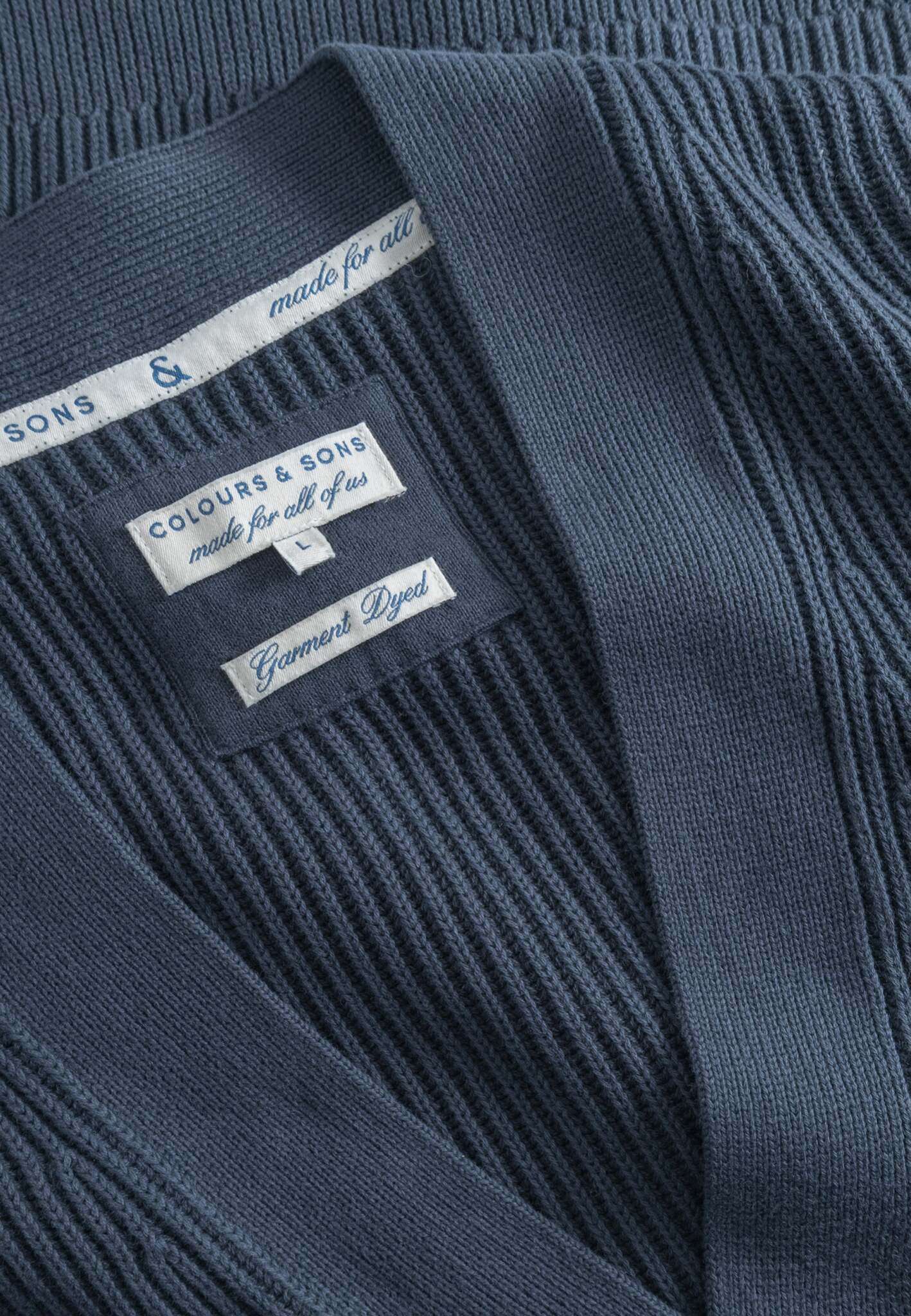 Cardigan-Rib lavato a mezzanotte Maglioni Colours and Sons