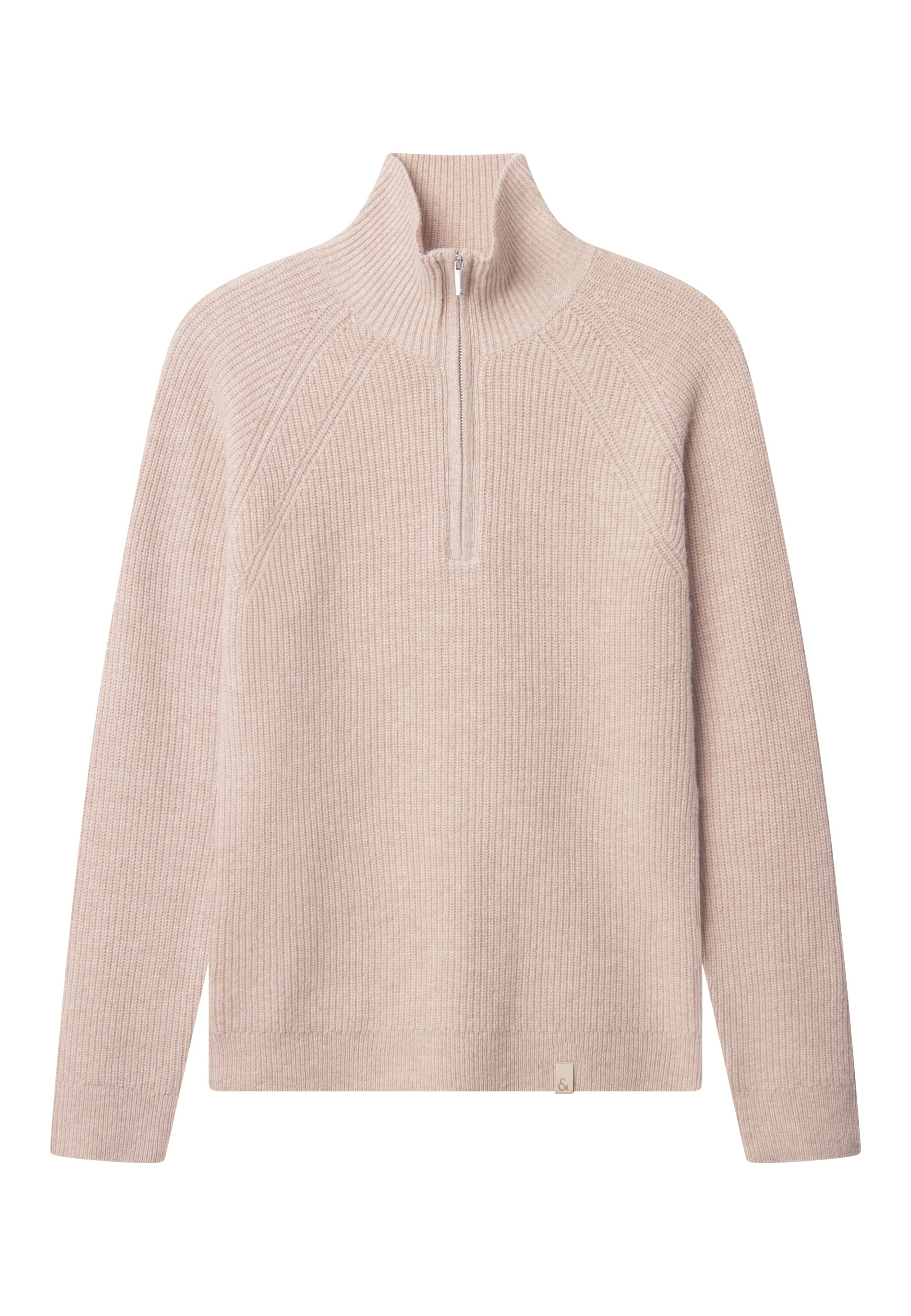 Mezza zip in lana d'agnello color arachide Maglioni Colours and Sons