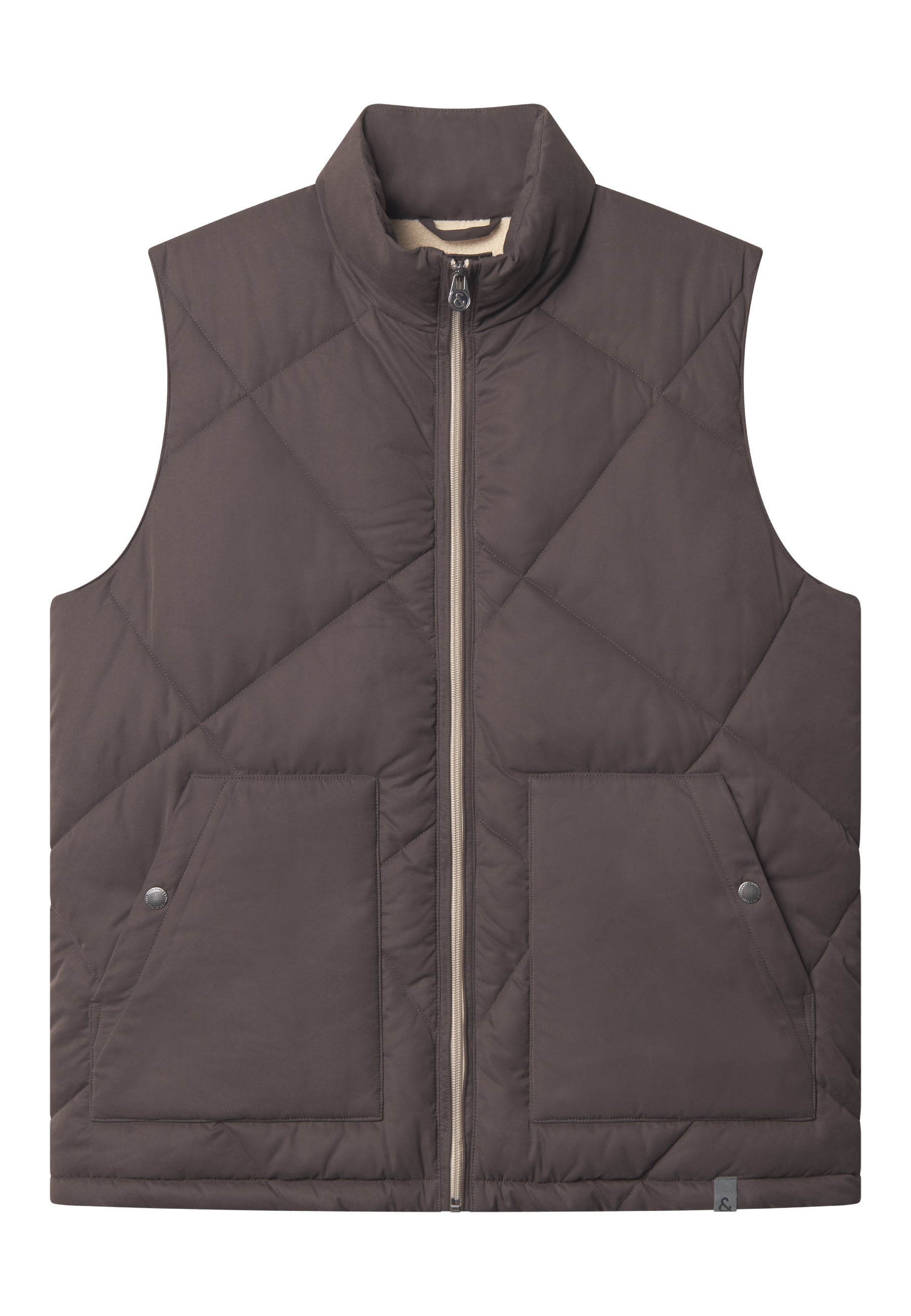 Gilet Puffer trapuntato in legno