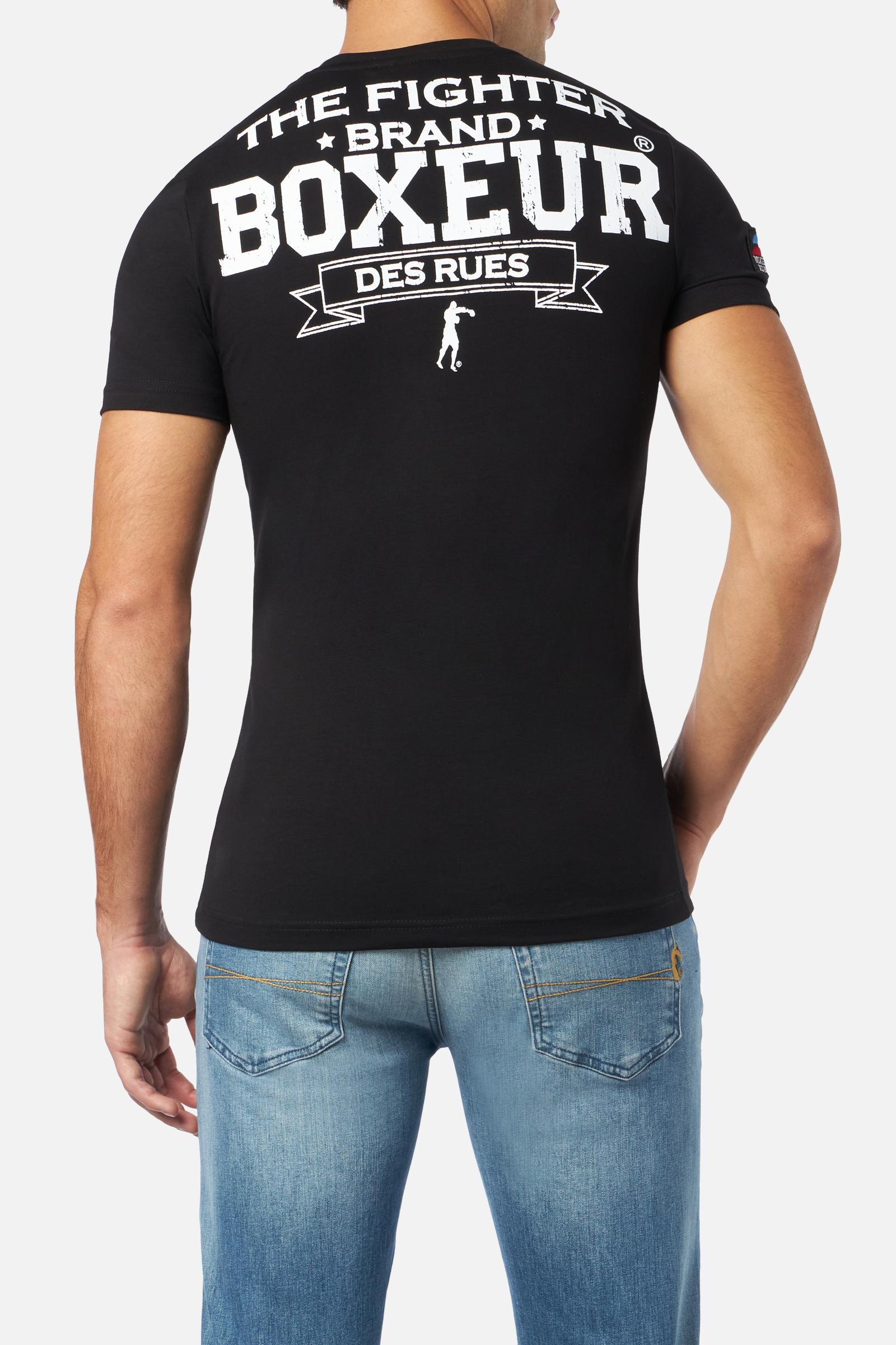 T-Shirt Boxeur Street 2 in Nero-Bianco Boxeur des Rues   