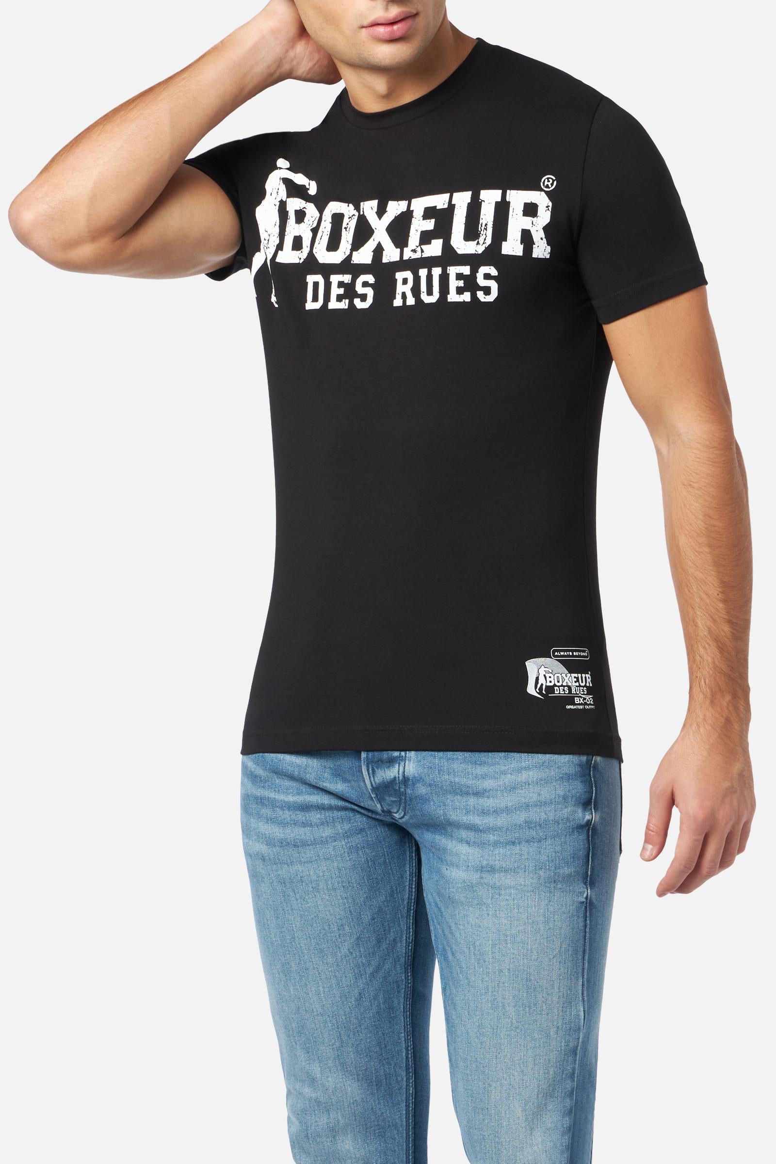 T-Shirt Boxeur Street 2 in Nero-Bianco Boxeur des Rues   